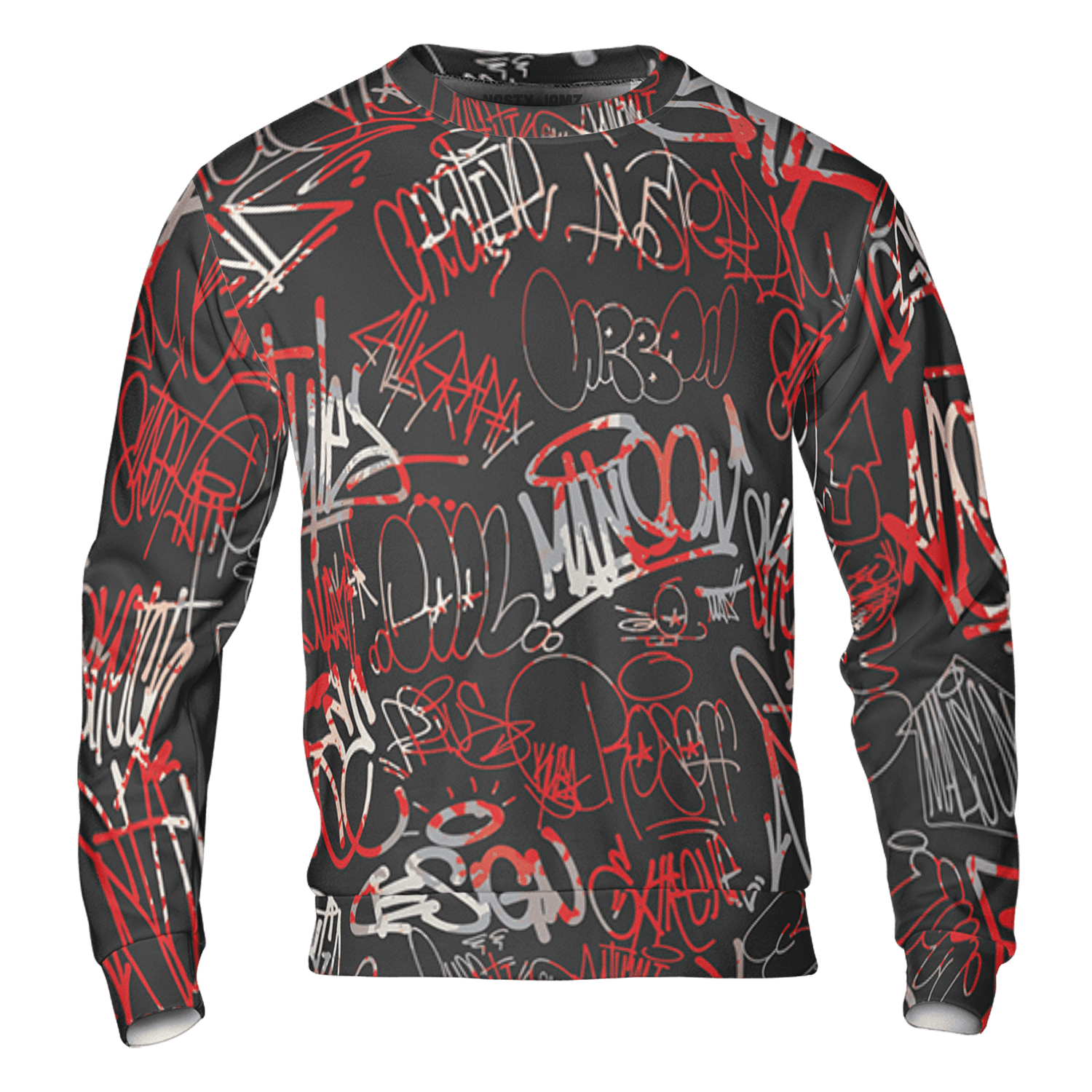 Bred Reimagined 4s Sweatshirt Match 23 Hiphop 3D All-Over Print Graffiti Pattern - NastyJamz