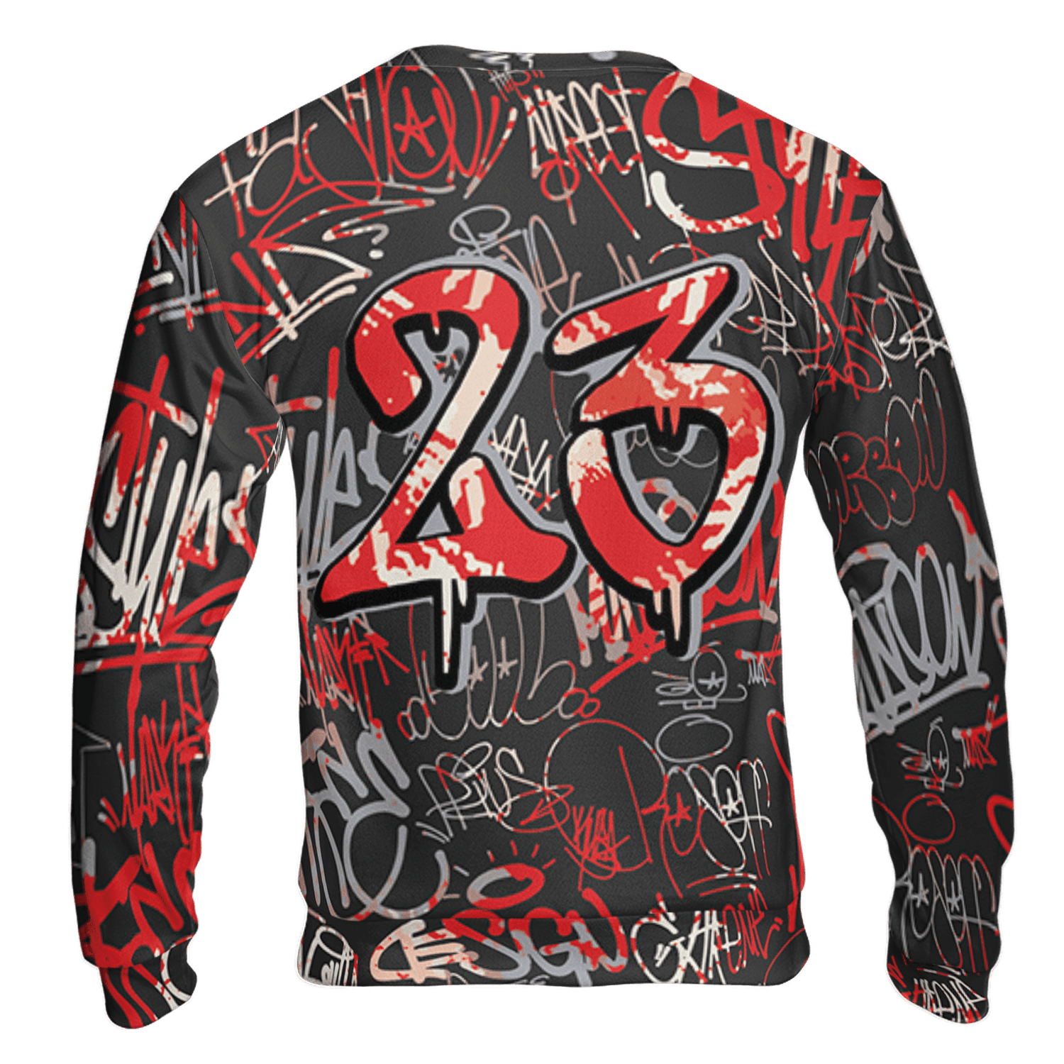 Bred Reimagined 4s Sweatshirt Match 23 Hiphop 3D All-Over Print Graffiti Pattern - NastyJamz