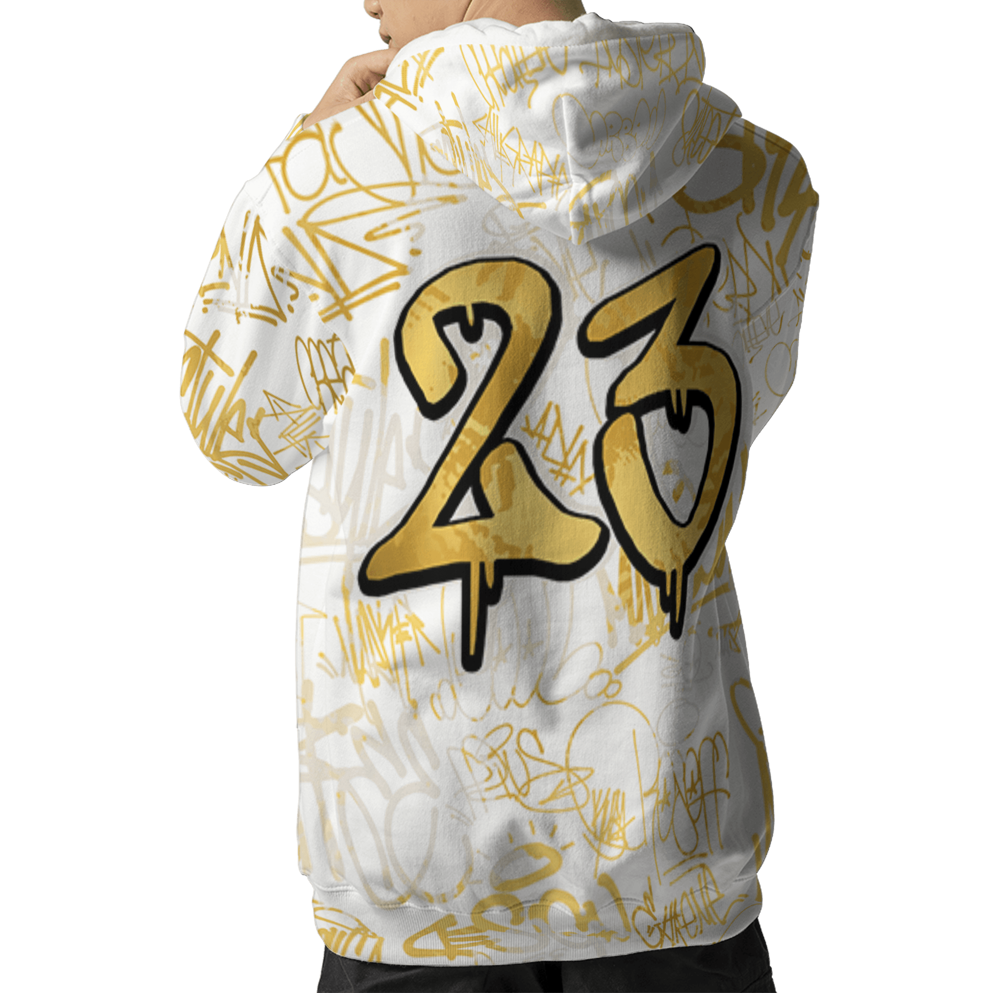 Sail 4s Hoodie Match 23 Hiphop 3D All-Over Print Graffiti Pattern - NastyJamz