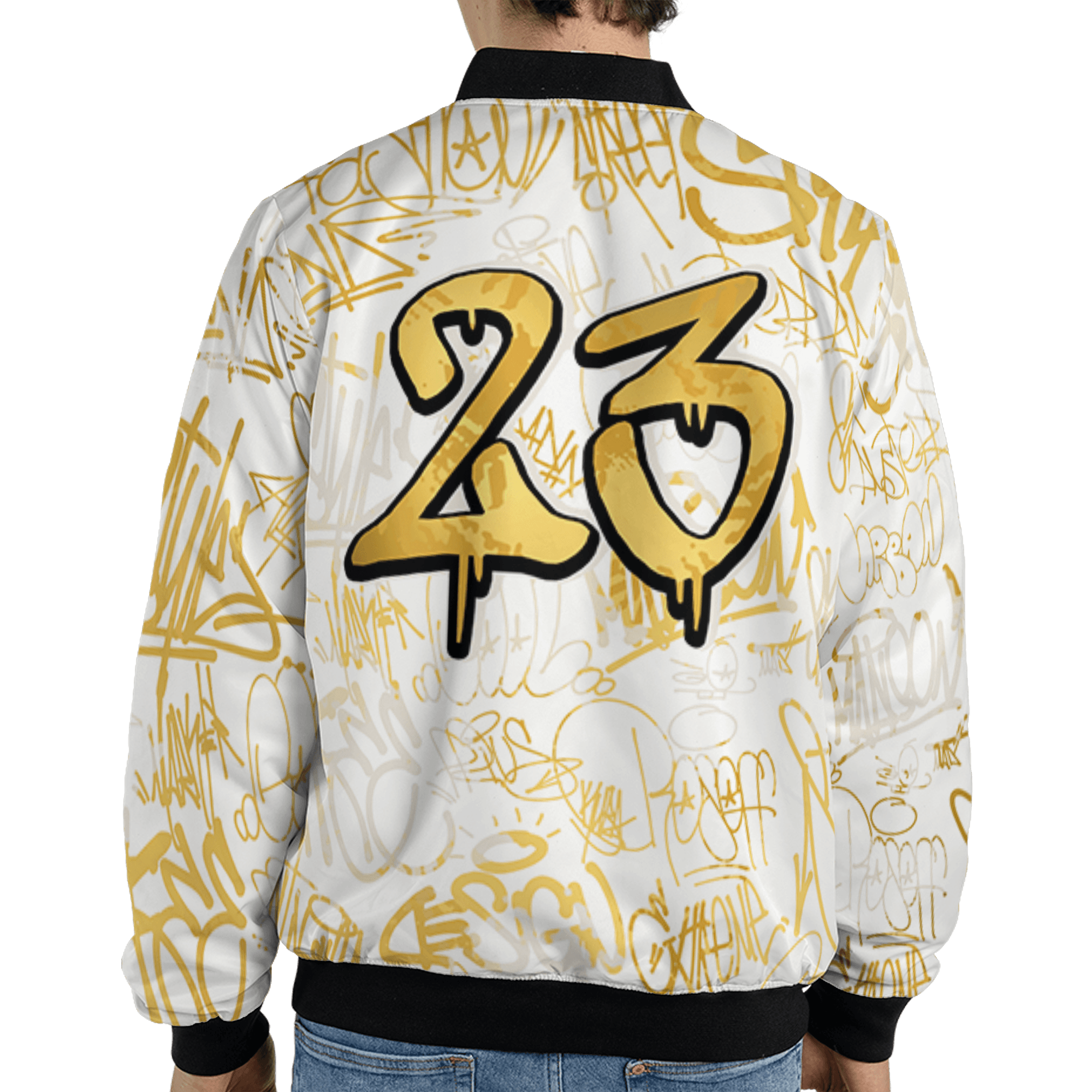 Sail 4s Jacket Match 23 Hiphop 3D All-Over Print Graffiti Pattern - NastyJamz