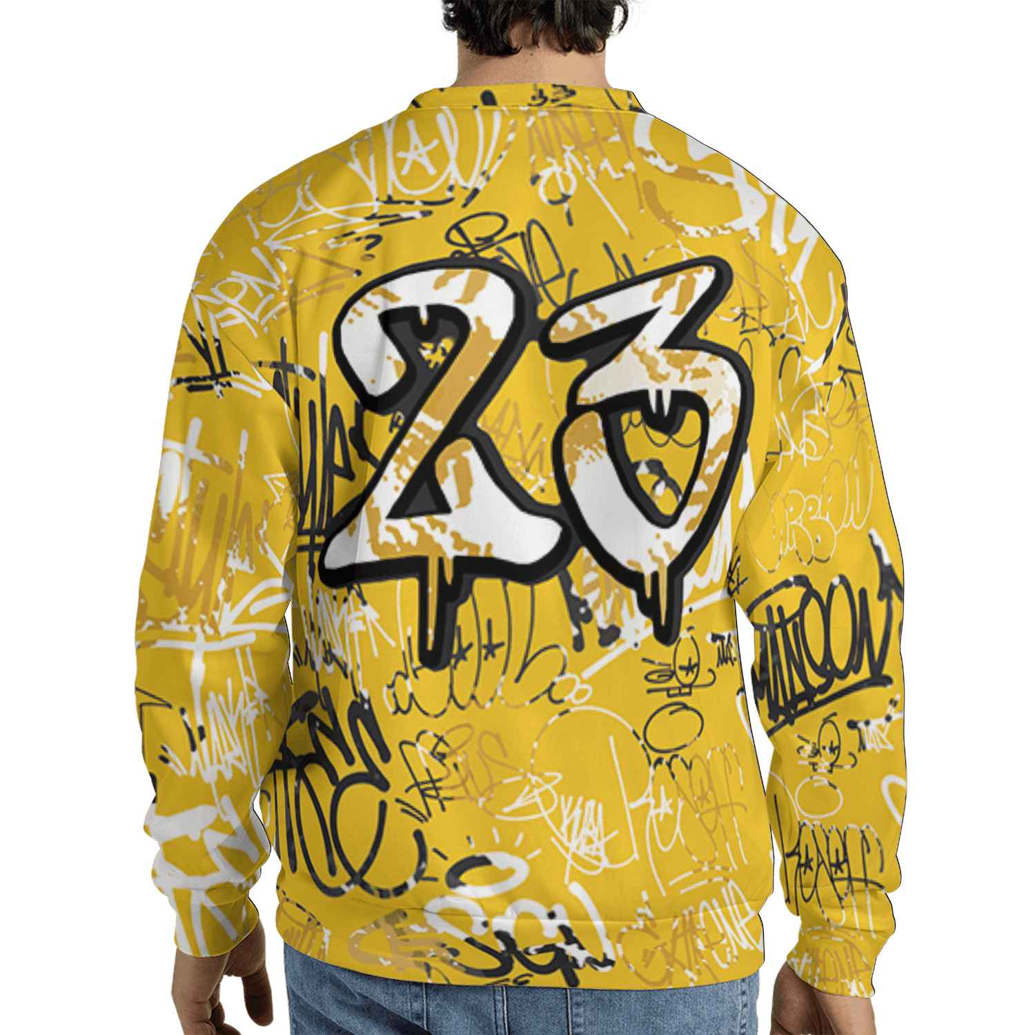 Yellow Ochre 6s Sweatshirt Match 23 Hiphop 3D All-Over Print Graffiti Pattern - NastyJamz