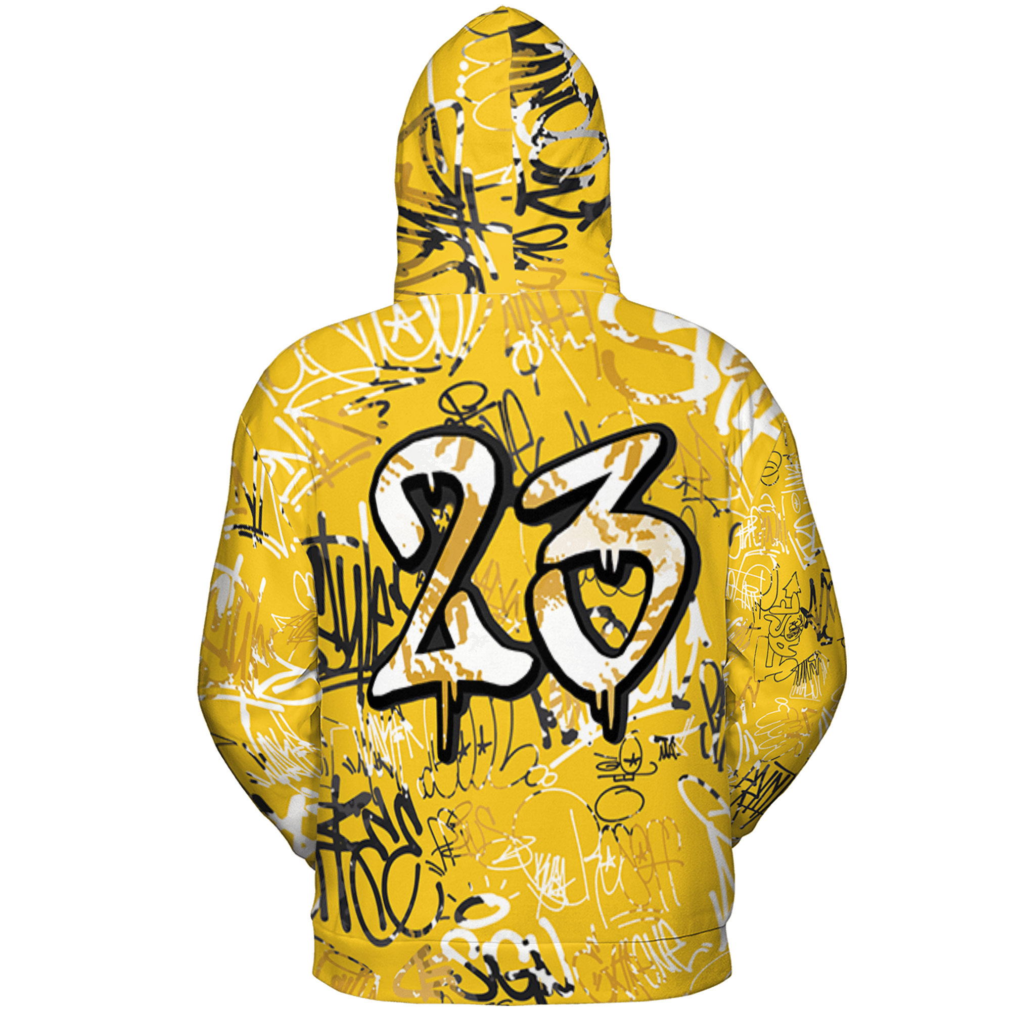 Yellow Ochre 6s Hoodie Match 23 Hiphop 3D All-Over Print Graffiti Pattern - NastyJamz