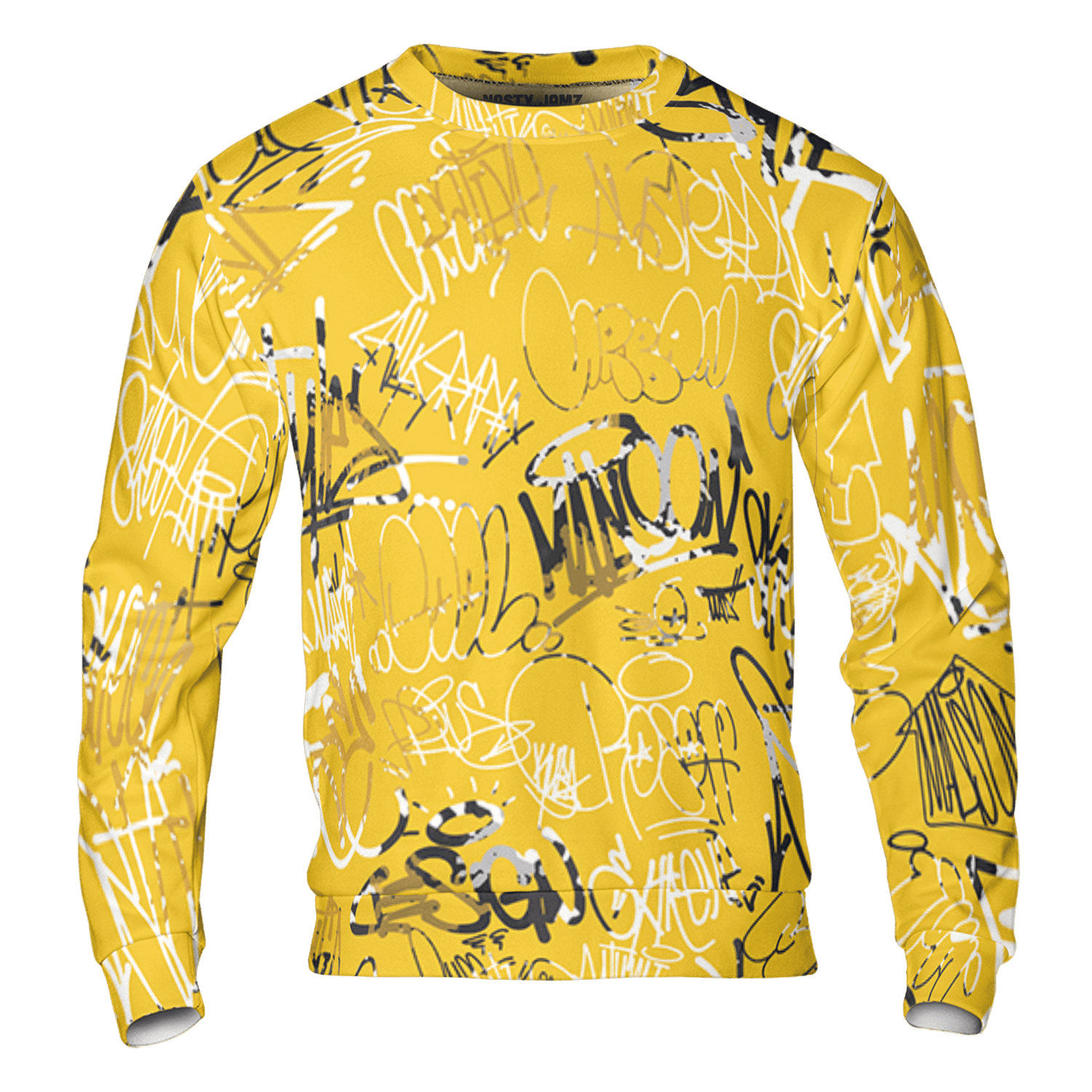 Yellow Ochre 6s Sweatshirt Match 23 Hiphop 3D All-Over Print Graffiti Pattern - NastyJamz