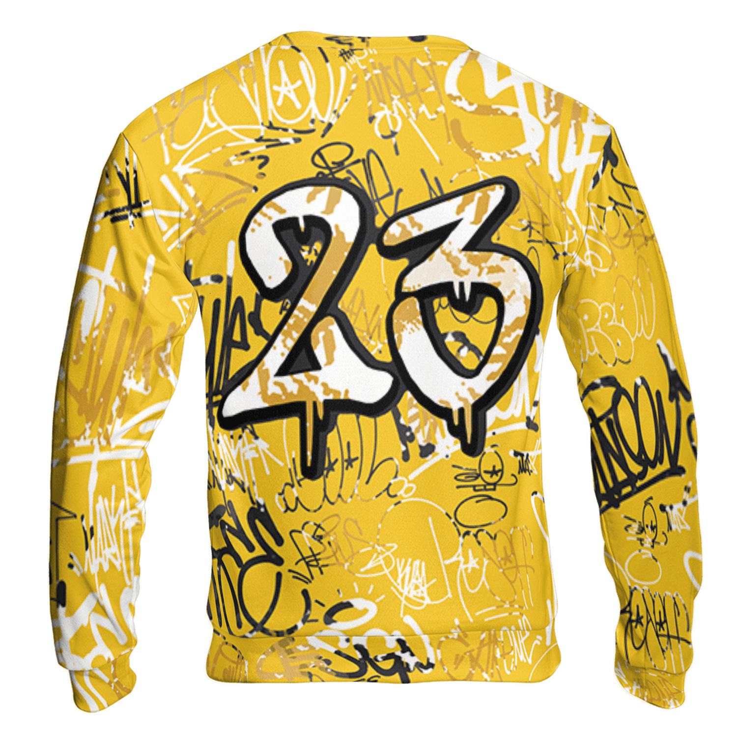 Yellow Ochre 6s Sweatshirt Match 23 Hiphop 3D All-Over Print Graffiti Pattern - NastyJamz