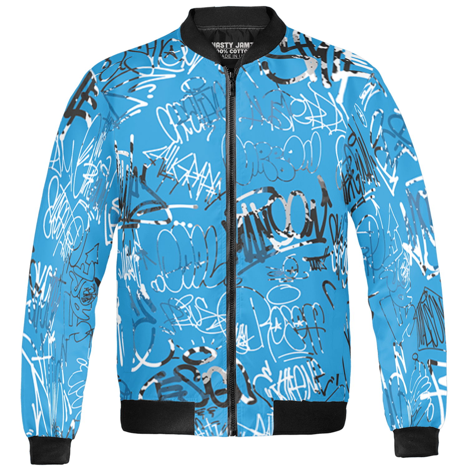 Powder Blue 9s Jacket Match 23 Hiphop 3D All-Over Print Graffiti Pattern - NastyJamz