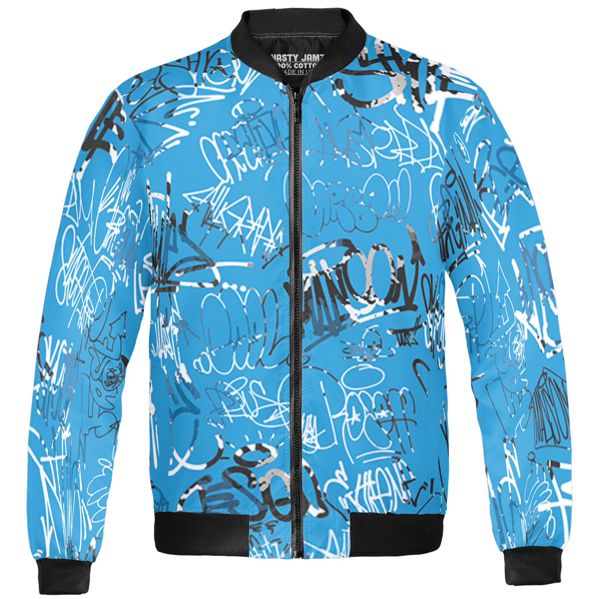 Powder Blue 9s Jacket Match 23 Hiphop 3D All-Over Print Graffiti Pattern - NastyJamz