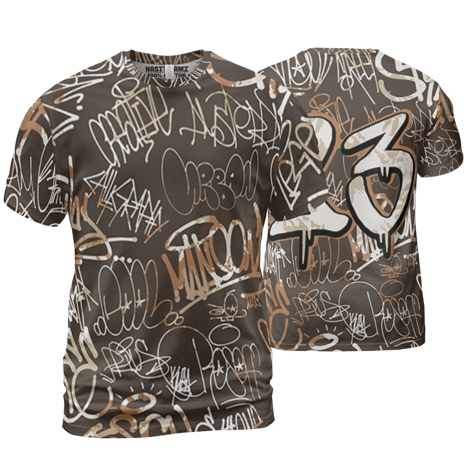 Jumpman Jack T Shirt Match 23 Hiphop 3D All-Over Print Graffiti Pattern - NastyJamz