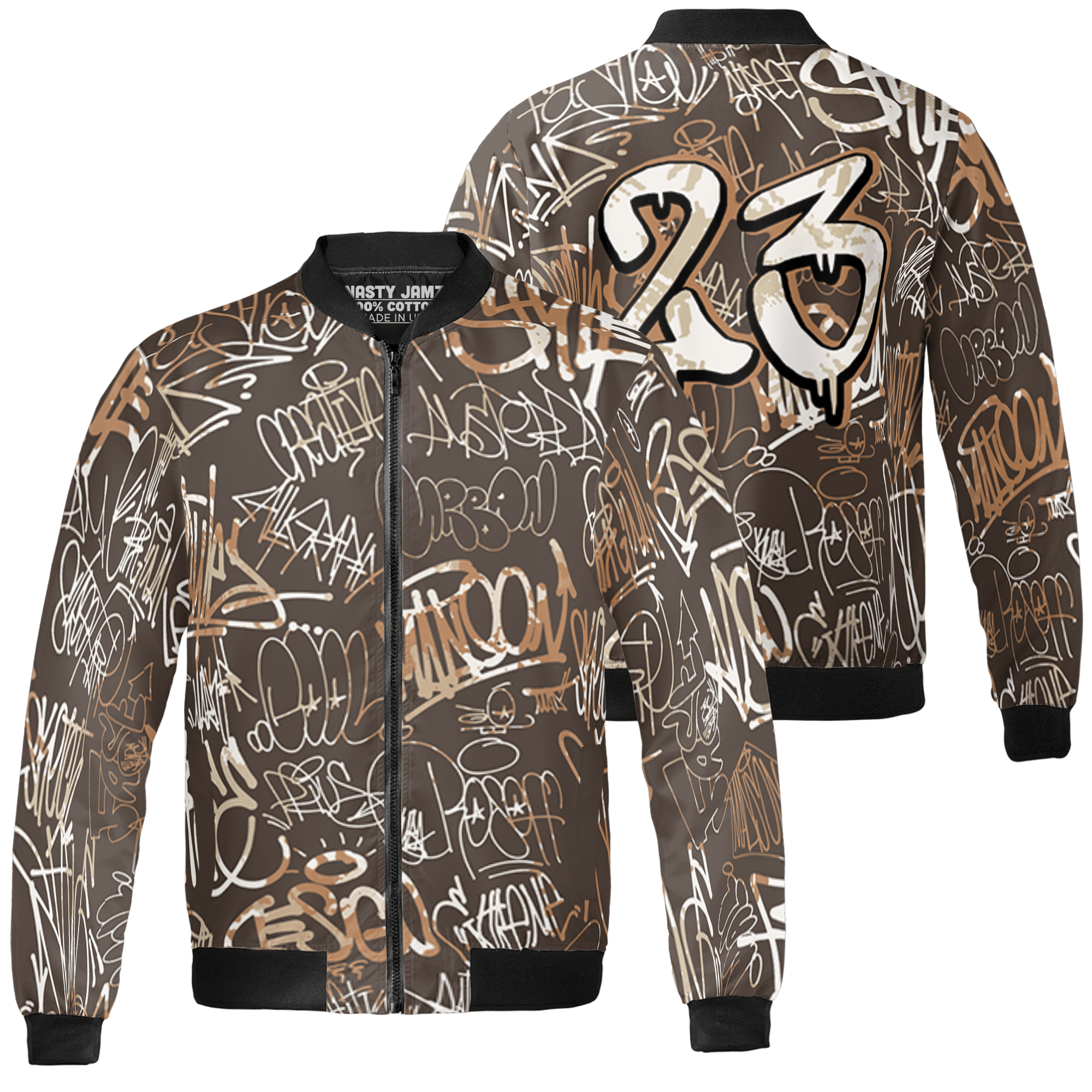 Jumpman Jack Jacket Match 23 Hiphop 3D All-Over Print Graffiti Pattern - NastyJamz
