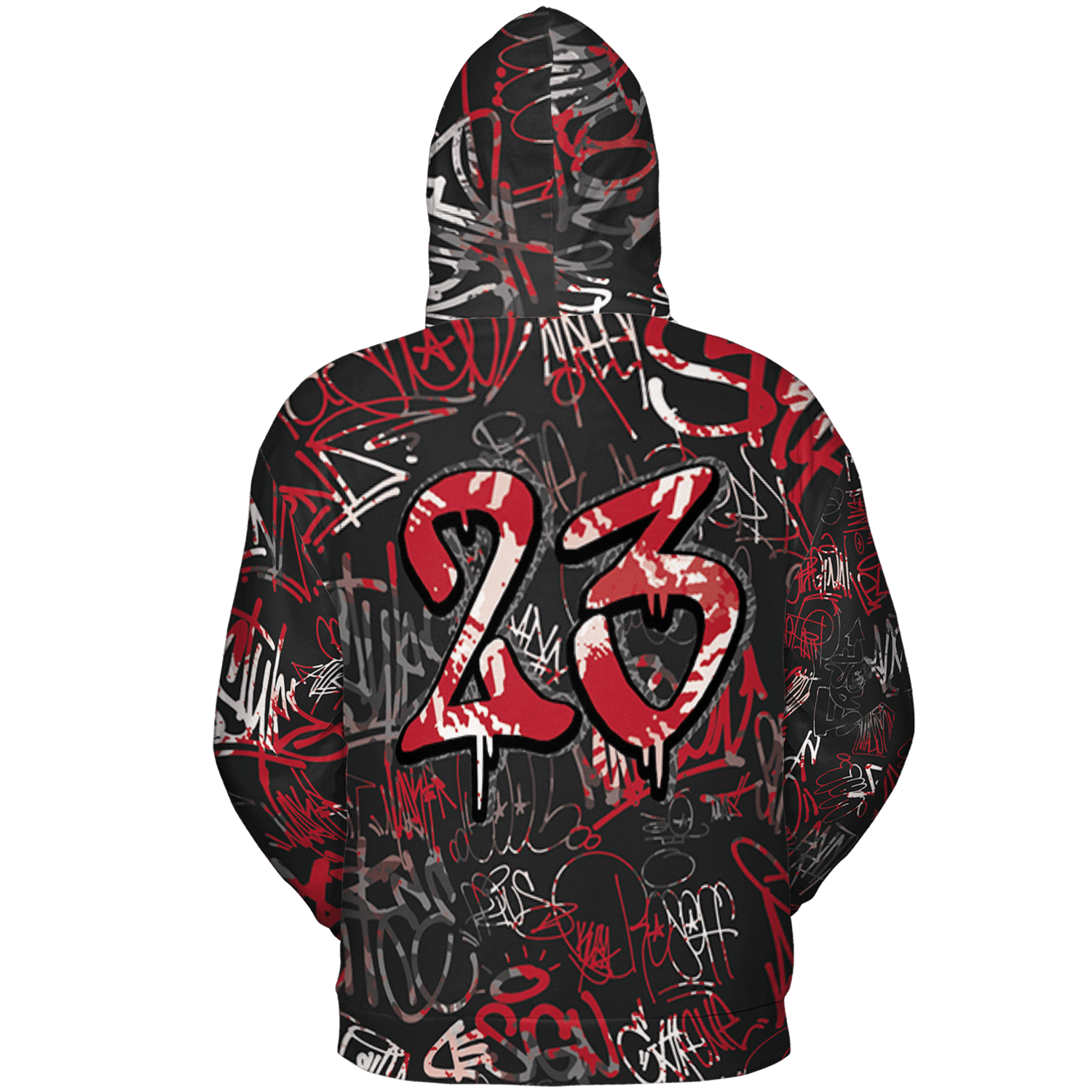 Spizike Low Bred Hoodie Match 23 Hiphop 3D All-Over Print Graffiti Pattern - NastyJamz