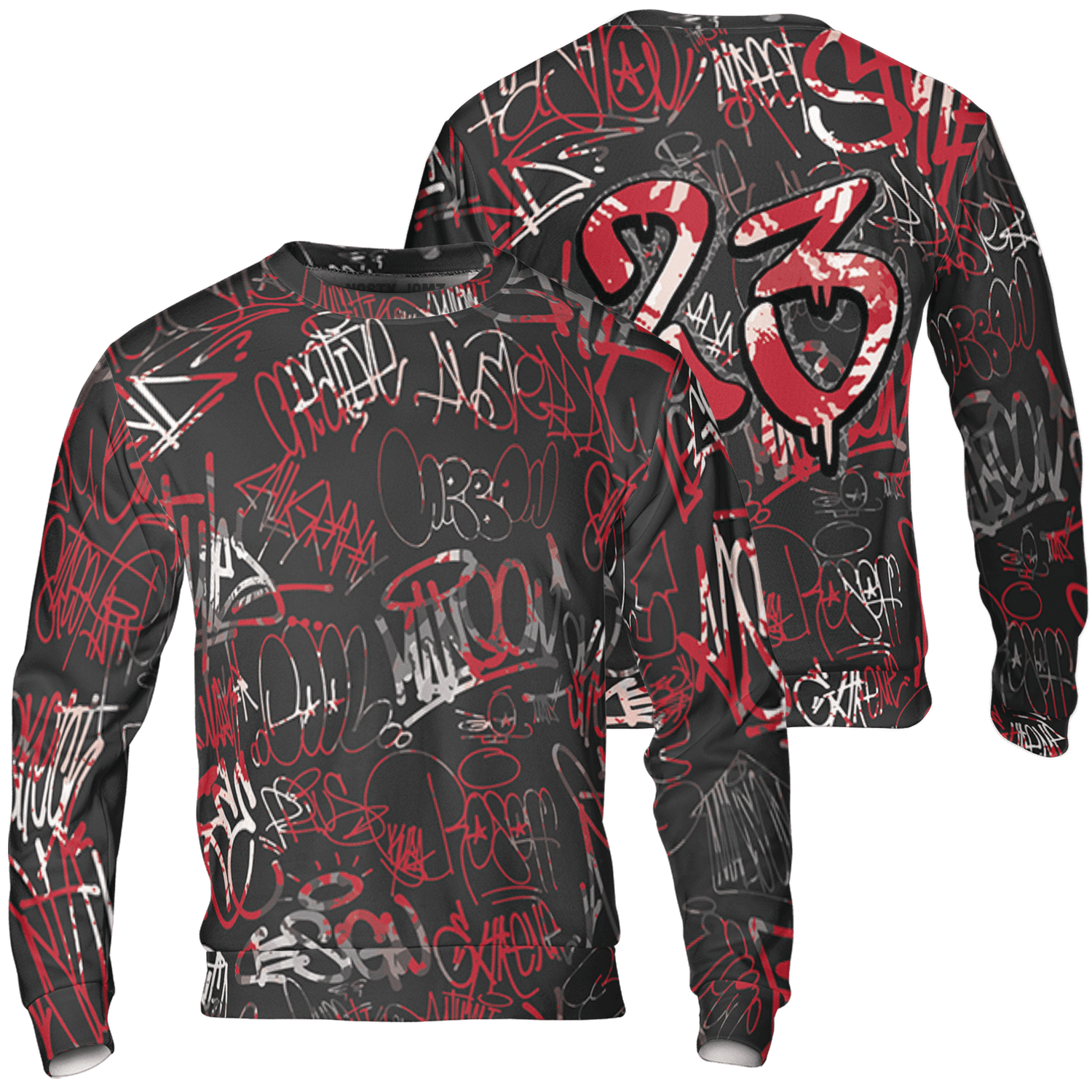 Spizike Low Bred T Shirt Match 23 Hiphop 3D All-Over Print Graffiti Pattern - NastyJamz