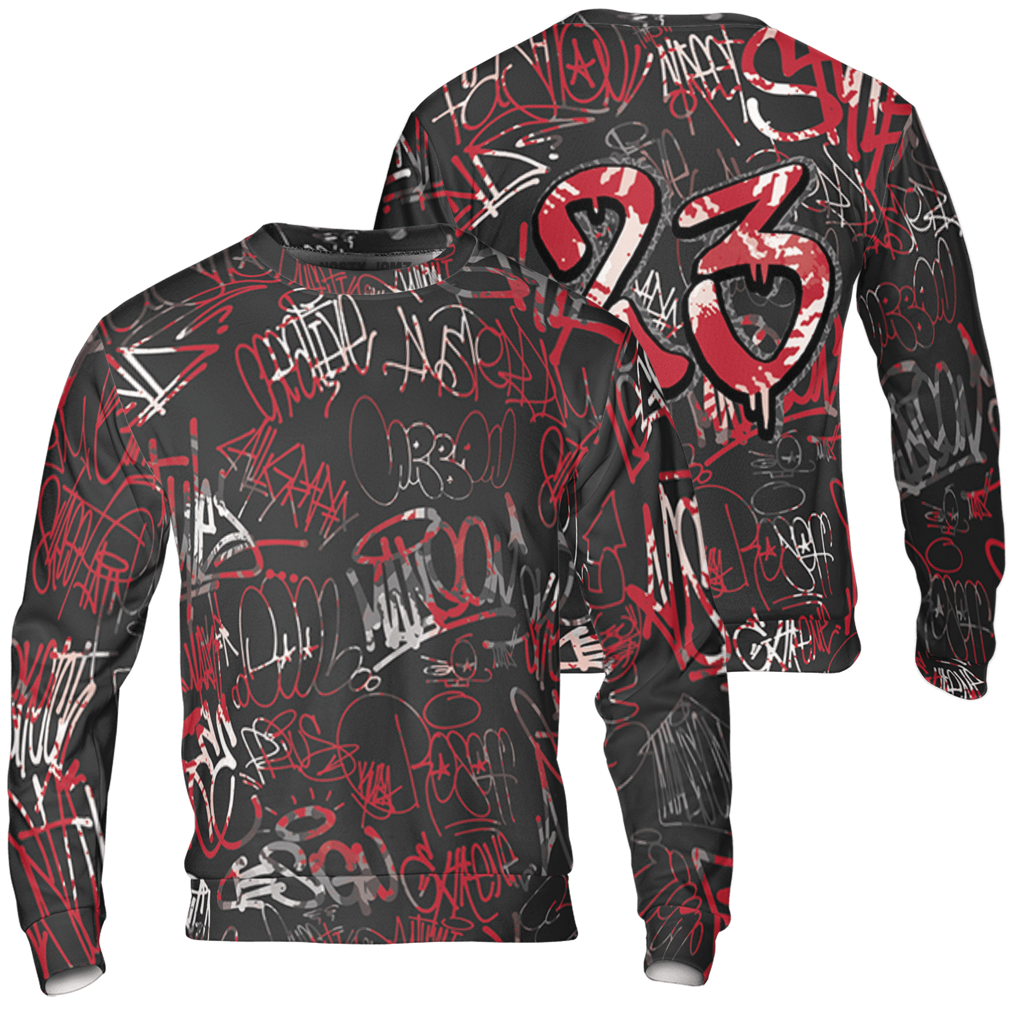 Spizike Low Bred T Shirt Match 23 Hiphop 3D All-Over Print Graffiti Pattern - NastyJamz