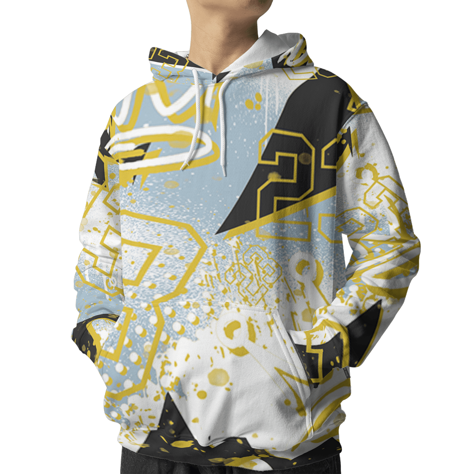 Blue Grey 13s Hoodie Match 23 King 3D All-Over Print Zigzag - NastyJamz