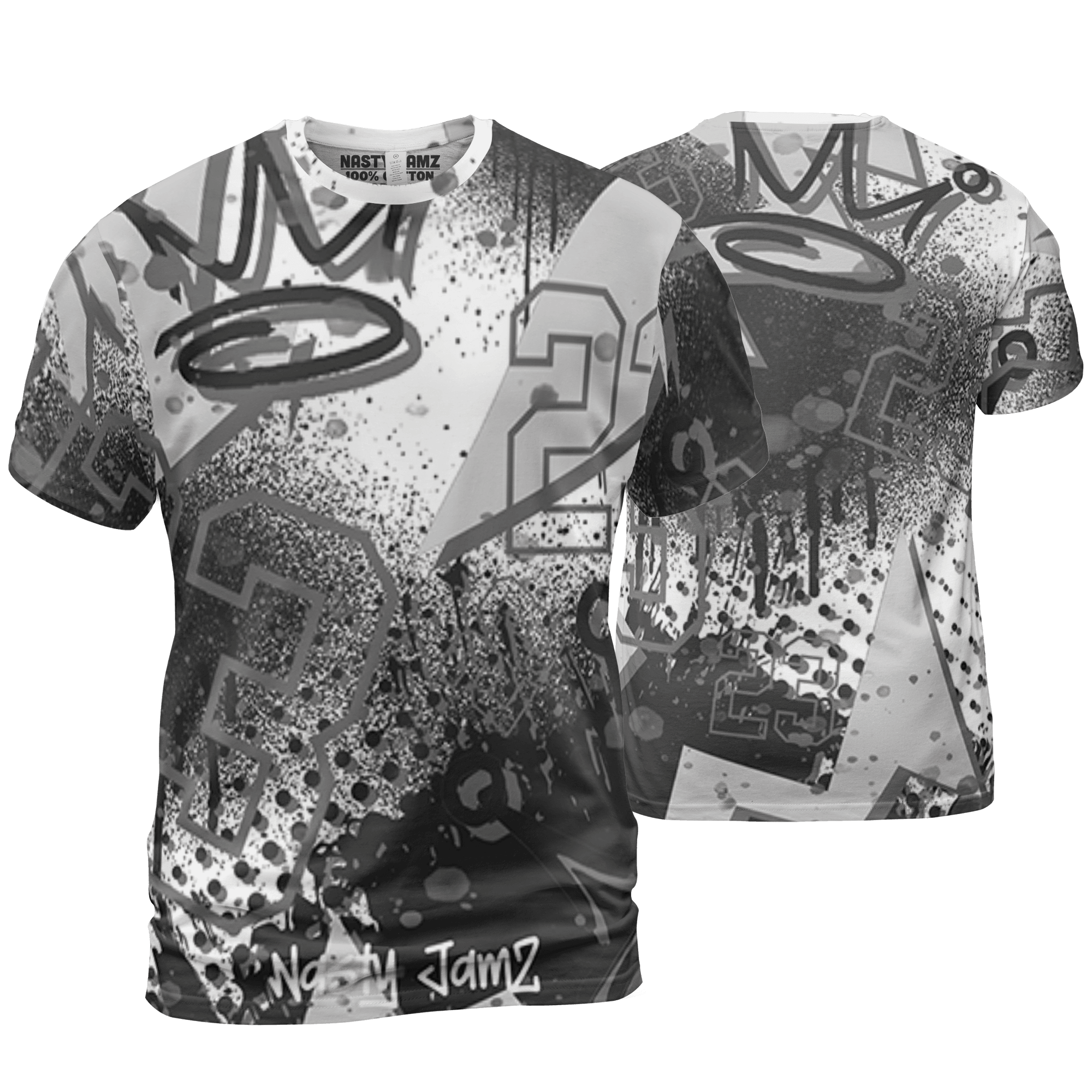 Retro High OG Black White 1s T Shirt Match 23 King 3D All-Over Print Zigzag - NastyJamz