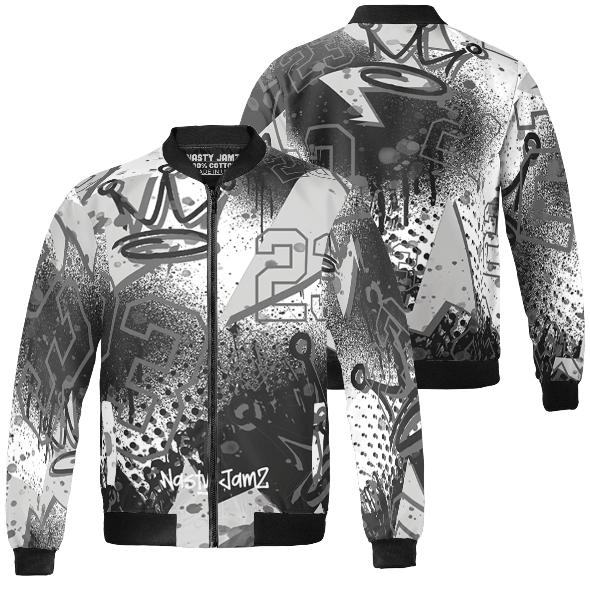 Retro High OG Black White 1s Jacket Match 23 King 3D All-Over Print Zigzag - NastyJamz