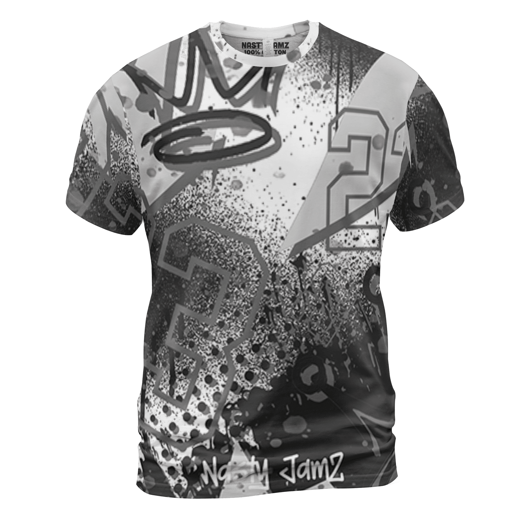 Retro High OG Black White 1s T Shirt Match 23 King 3D All-Over Print Zigzag - NastyJamz