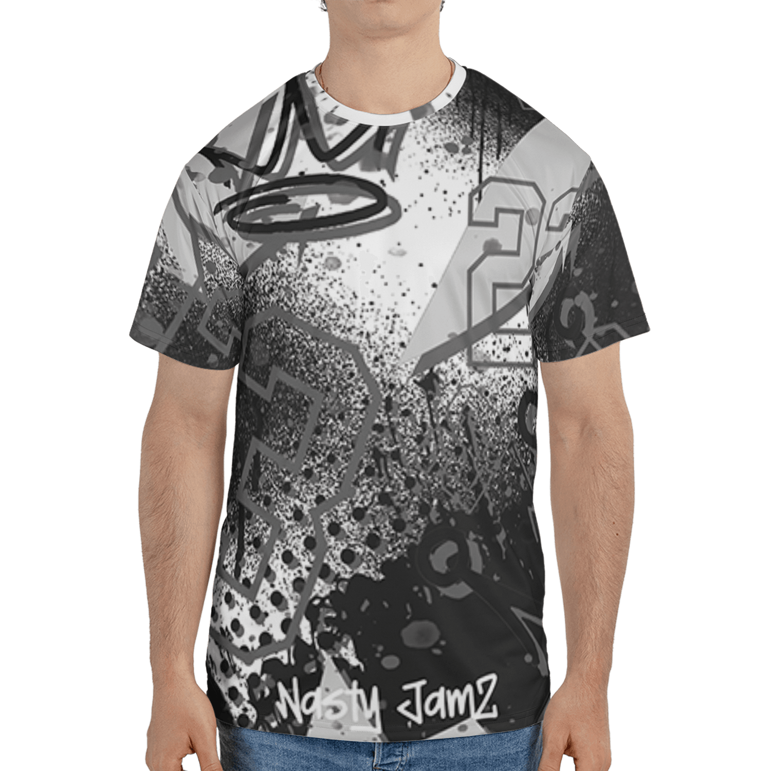 Retro High OG Black White 1s T Shirt Match 23 King 3D All-Over Print Zigzag - NastyJamz