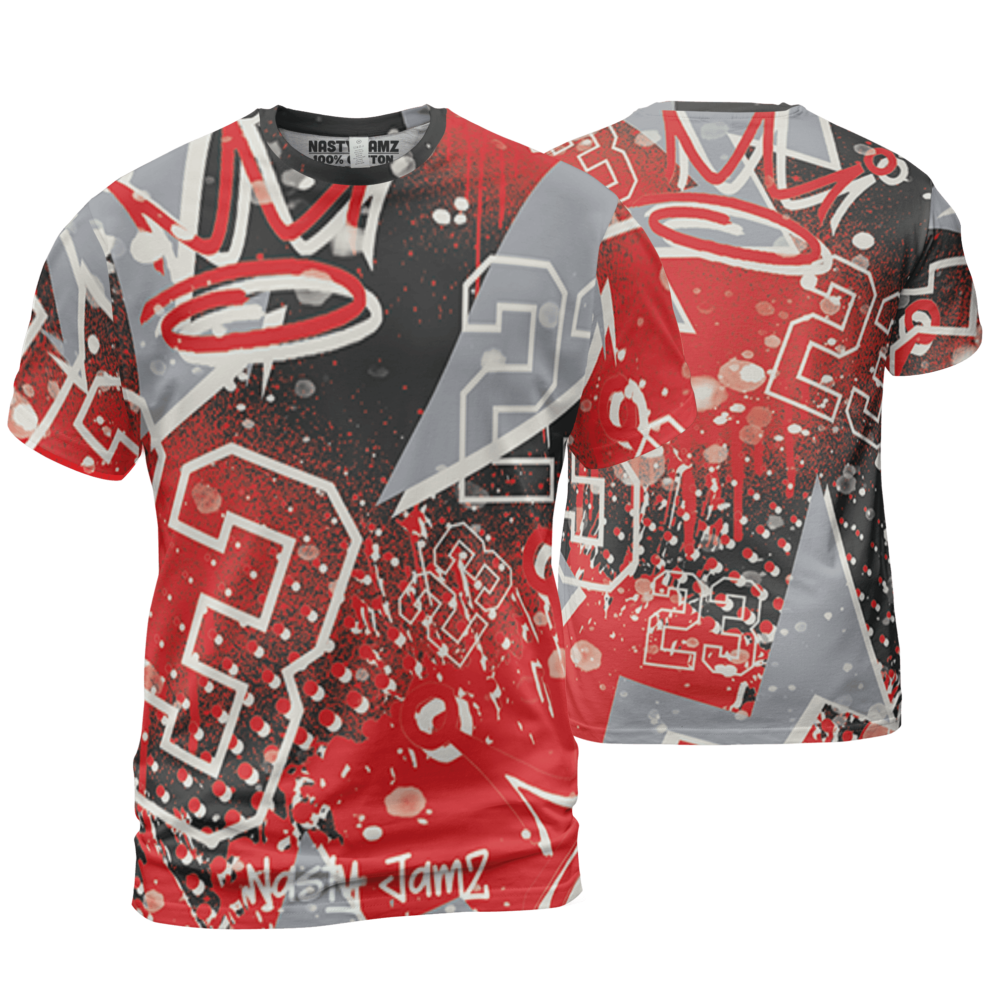 Bred Reimagined 4s T Shirt Match 23 King 3D All-Over Print Zigzag - NastyJamz