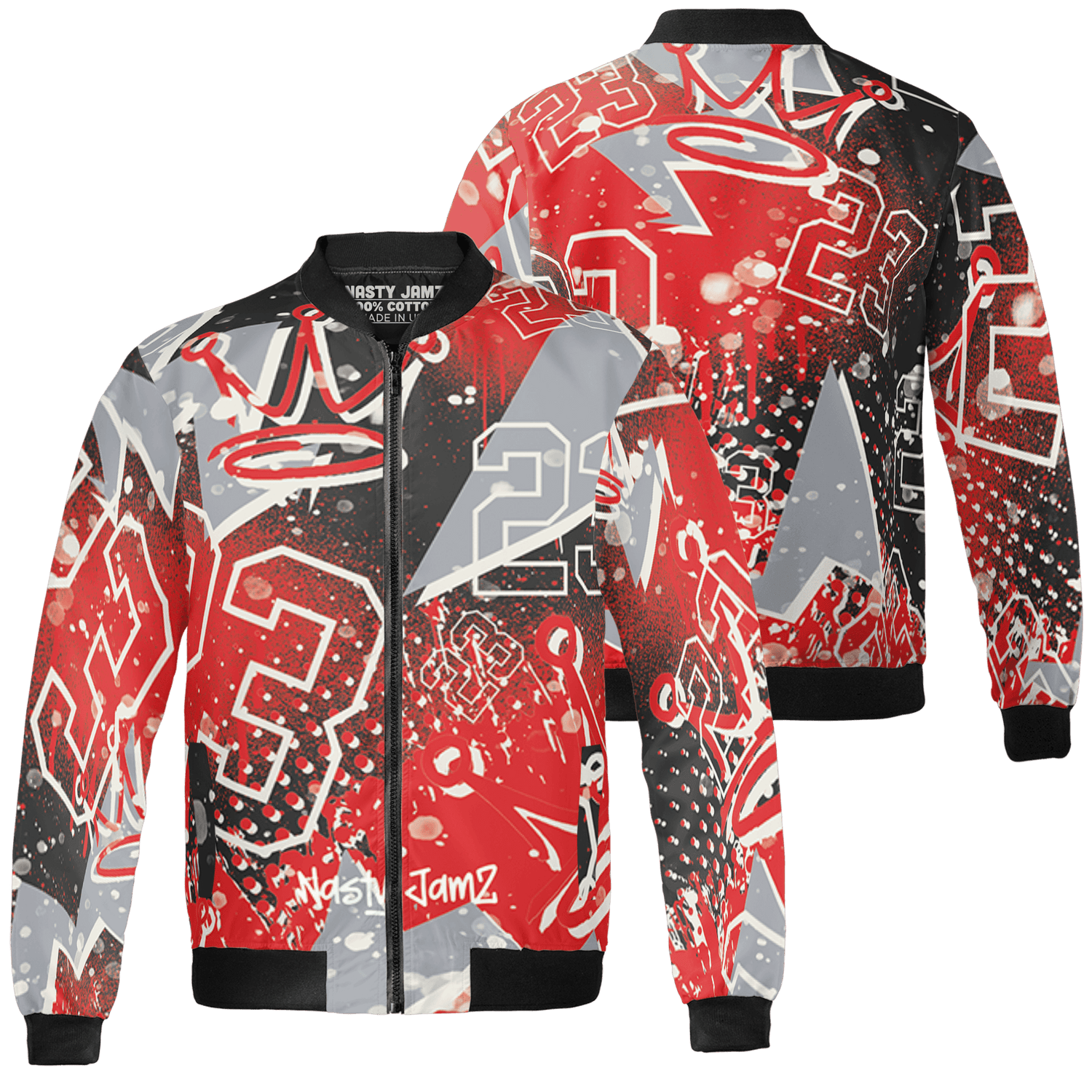 Bred Reimagined 4s Jacket Match 23 King 3D All-Over Print Zigzag - NastyJamz