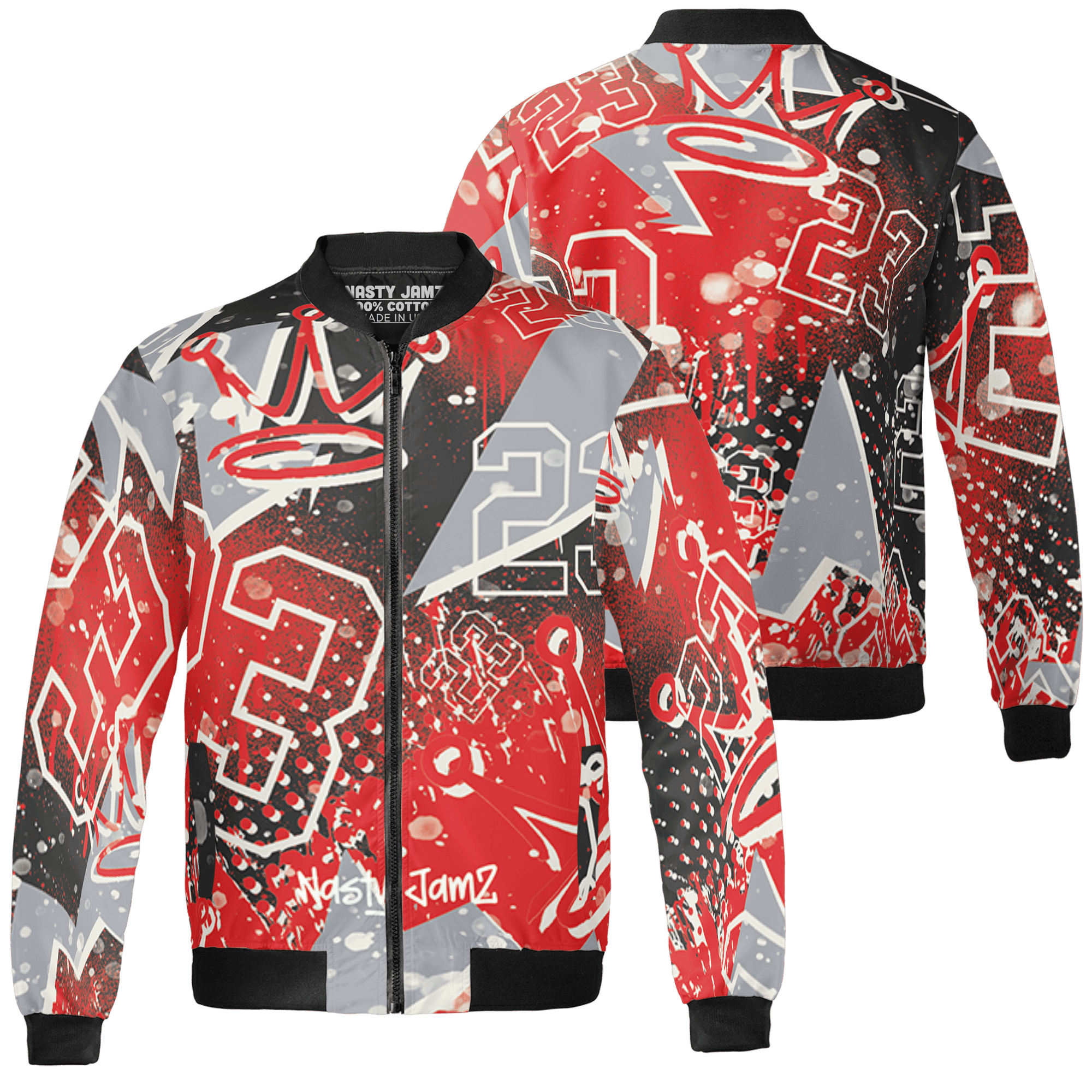 Bred Reimagined 4s Jacket Match 23 King 3D All-Over Print Zigzag - NastyJamz