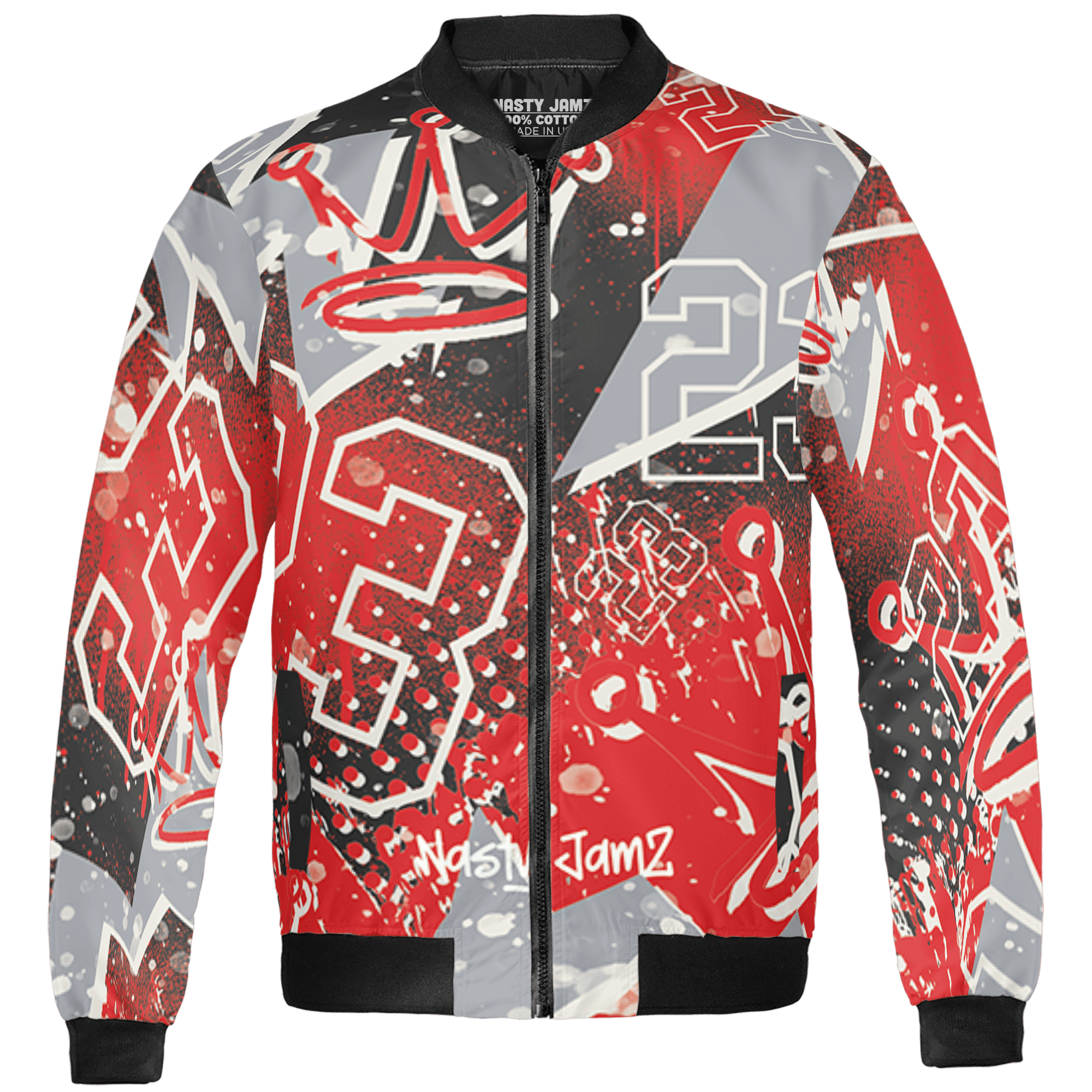 Bred Reimagined 4s Jacket Match 23 King 3D All-Over Print Zigzag - NastyJamz