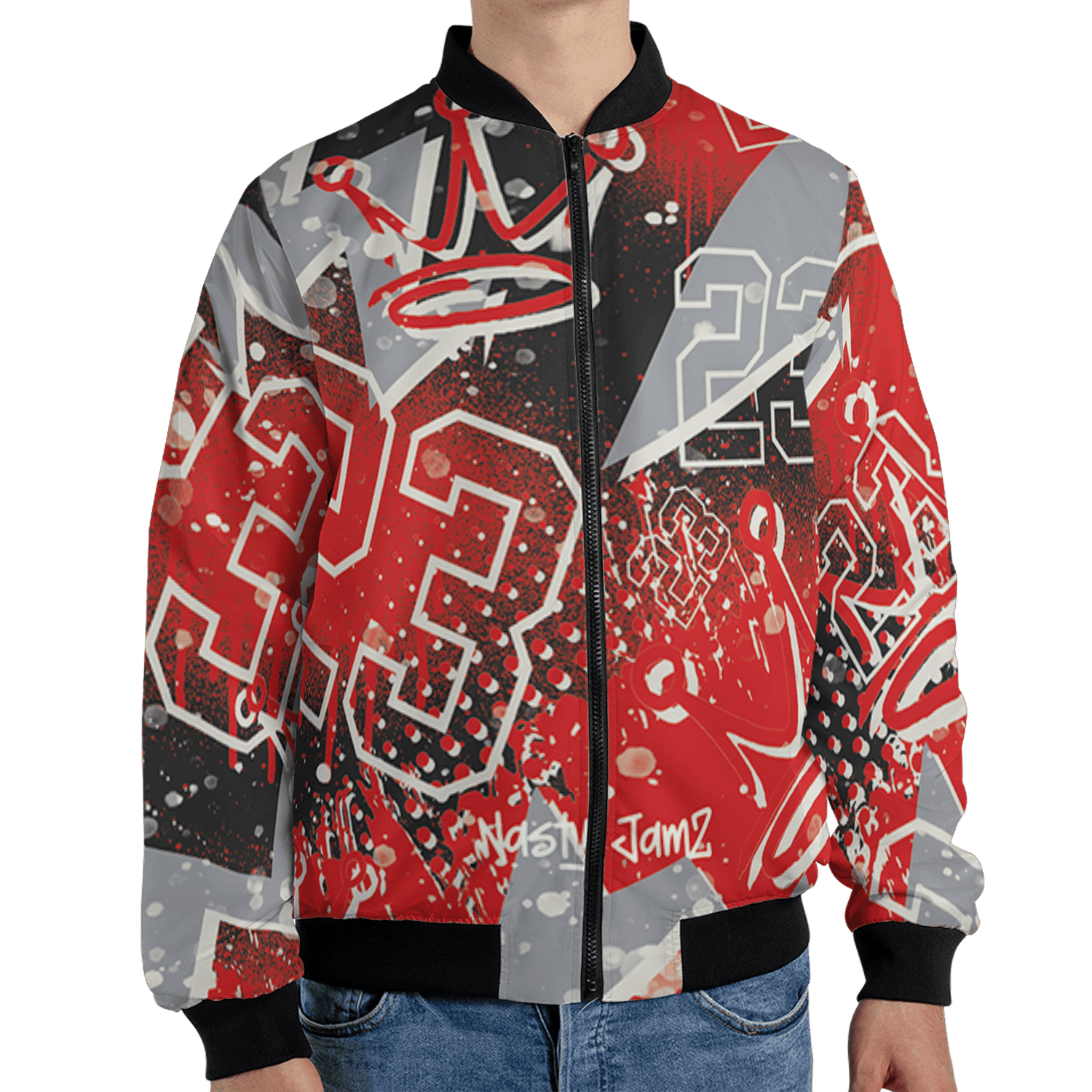 Bred Reimagined 4s Jacket Match 23 King 3D All-Over Print Zigzag - NastyJamz