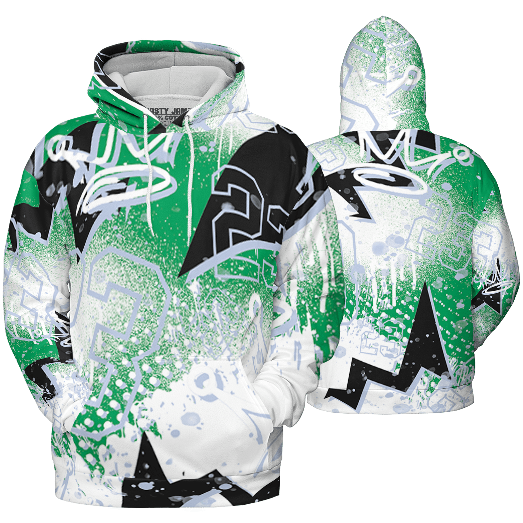 Lucky Green 5s Hoodie Match 23 King 3D All-Over Print Zigzag - NastyJamz
