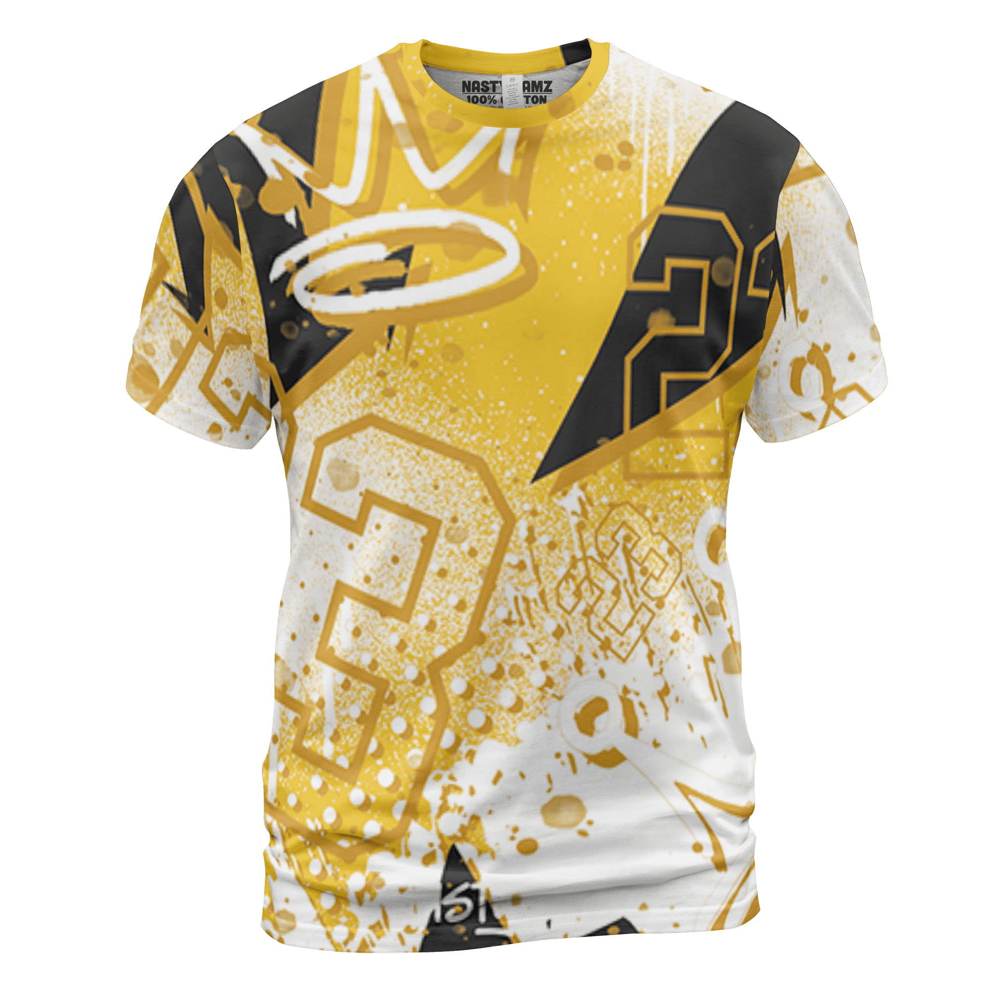 Yellow Ochre 6s T Shirt Match 23 King 3D All-Over Print Zigzag - NastyJamz