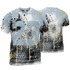 Blue Grey 13s T Shirt Match 23 Painted Graffiti 3D All-Over Print - NastyJamz