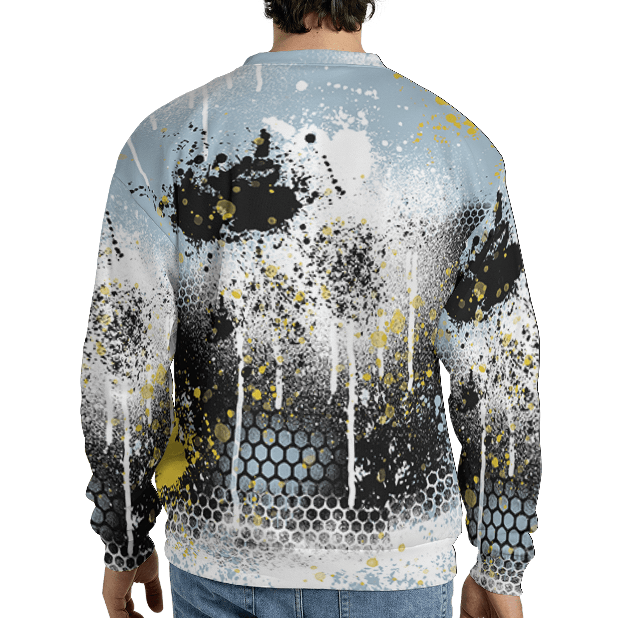 Blue Grey 13s Sweatshirt Match 23 Painted Graffiti 3D All-Over Print - NastyJamz