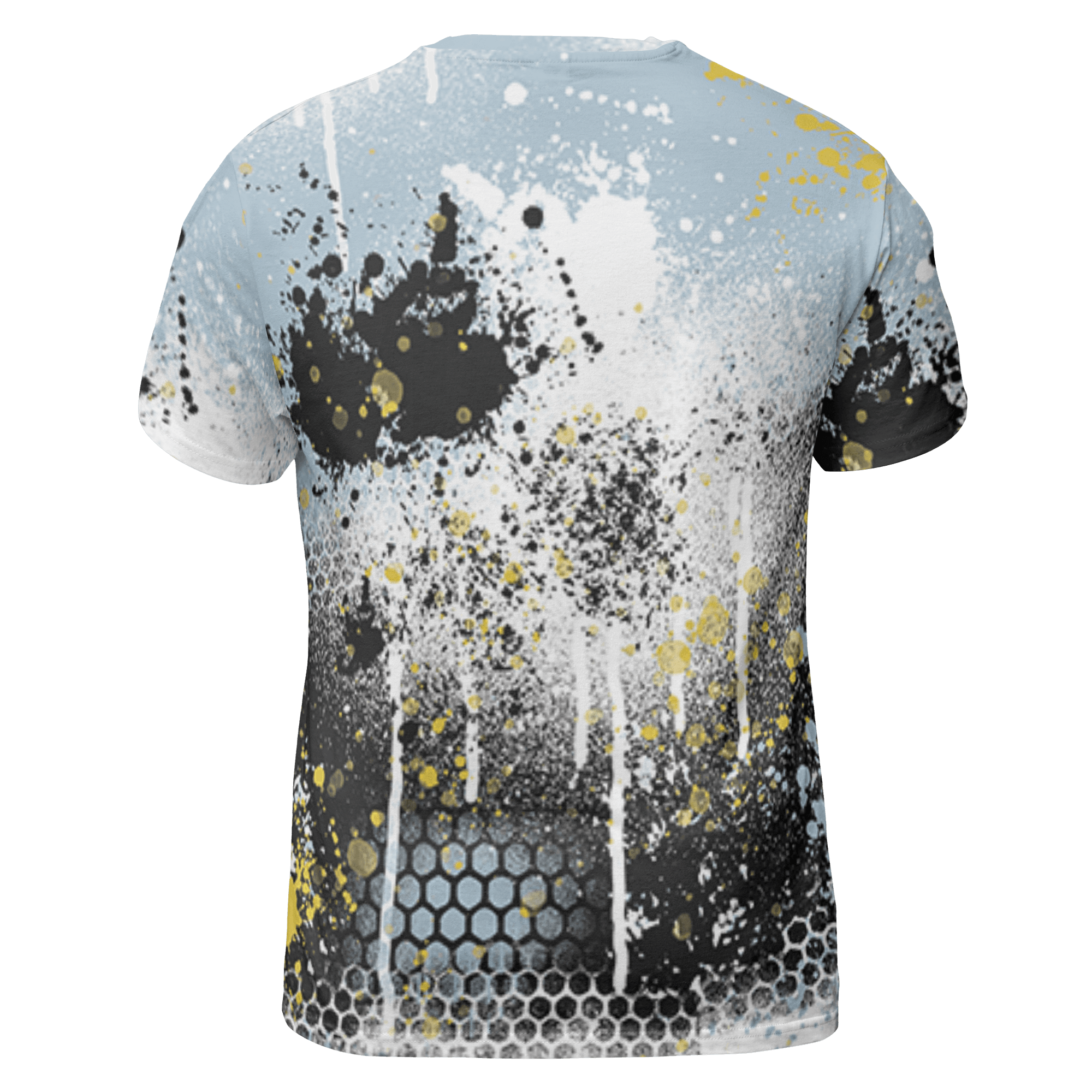 Blue Grey 13s T Shirt Match 23 Painted Graffiti 3D All-Over Print - NastyJamz