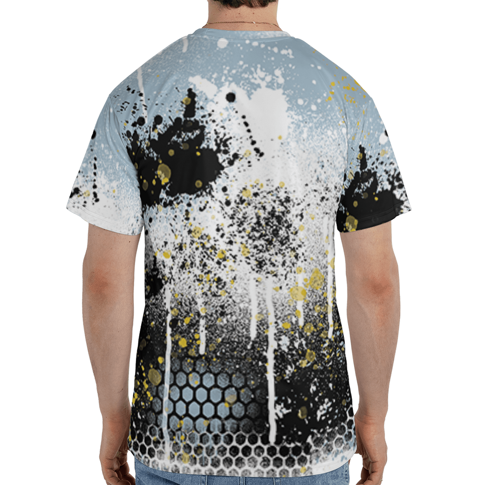 Blue Grey 13s T Shirt Match 23 Painted Graffiti 3D All-Over Print - NastyJamz