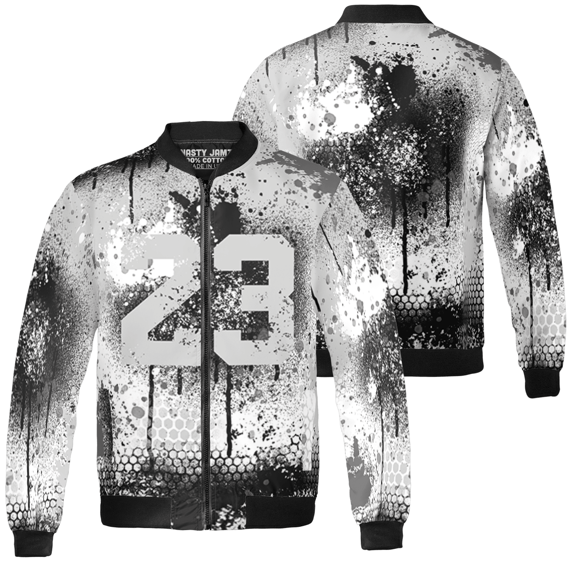 Retro High OG Black White 1s Jacket Match 23 Painted Graffiti 3D All-Over Print - NastyJamz