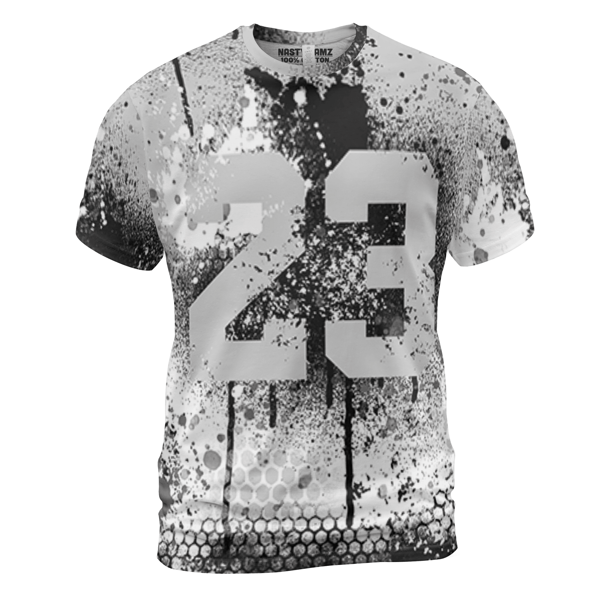 Retro High OG Black White 1s T Shirt Match 23 Painted Graffiti 3D All-Over Print - NastyJamz