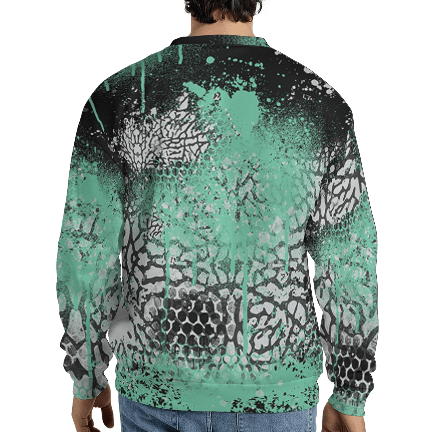 Green Glow 3s Sweatshirt Match 23 Painted Graffiti 3D All-Over Print - NastyJamz
