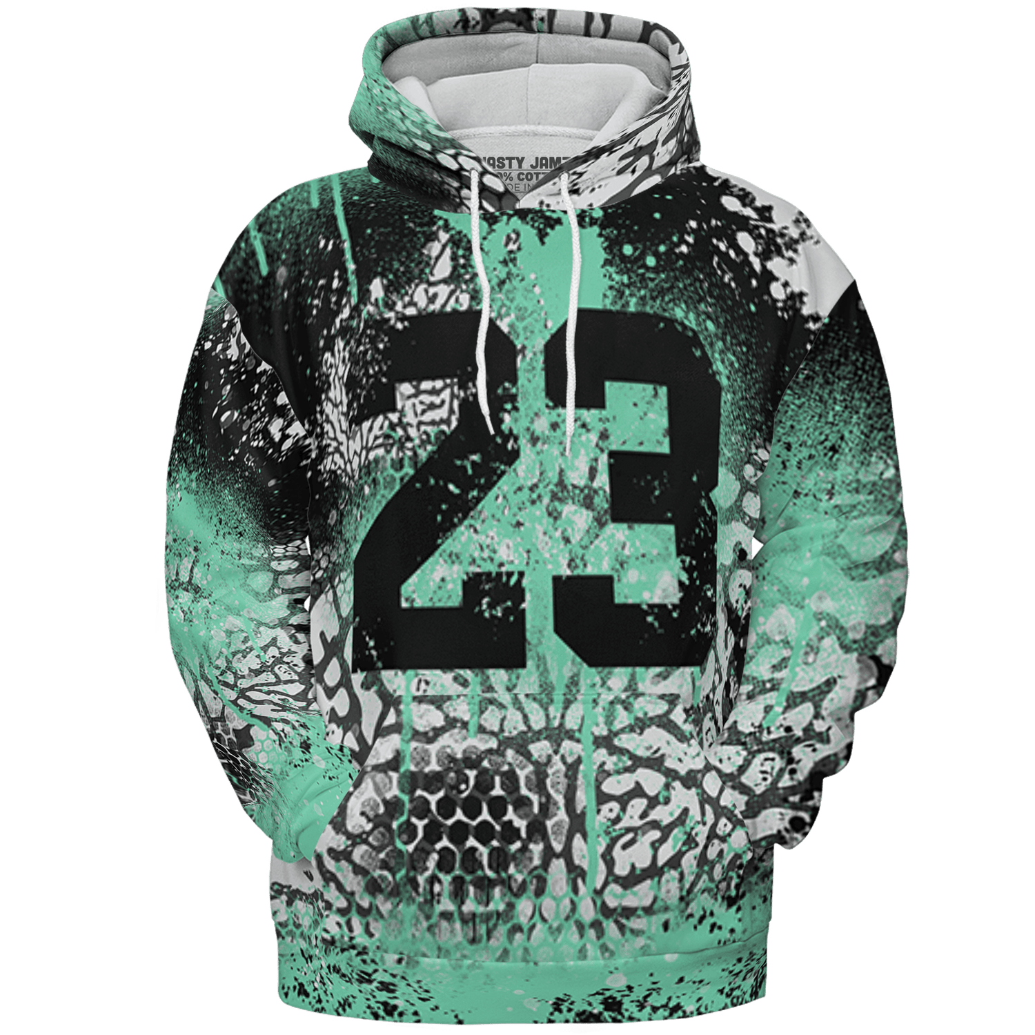 Green Glow 3s Hoodie Match 23 Painted Graffiti 3D All-Over Print - NastyJamz