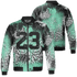 Green Glow 3s Jacket Match 23 Painted Graffiti 3D All-Over Print - NastyJamz