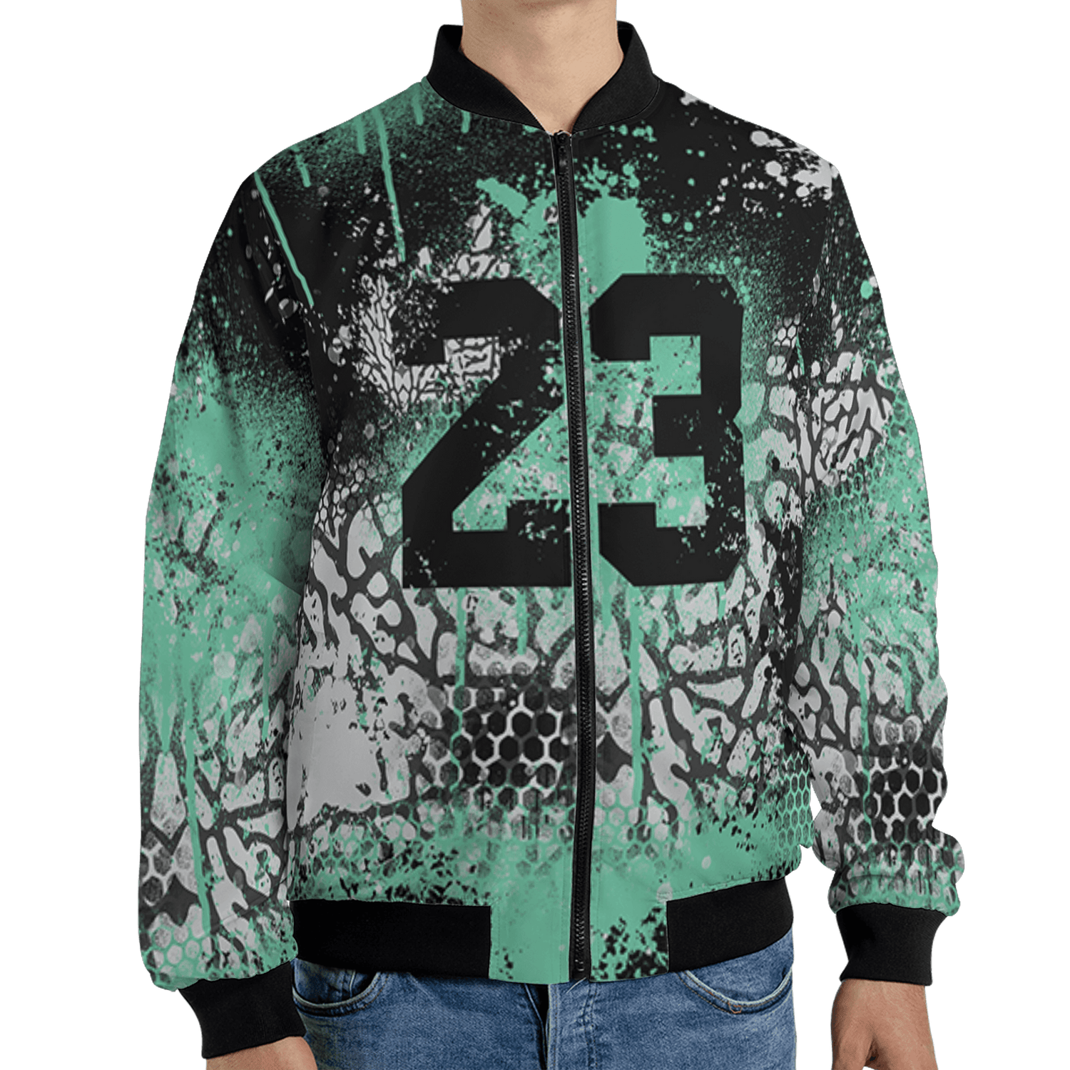 Green Glow 3s Jacket Match 23 Painted Graffiti 3D All-Over Print - NastyJamz