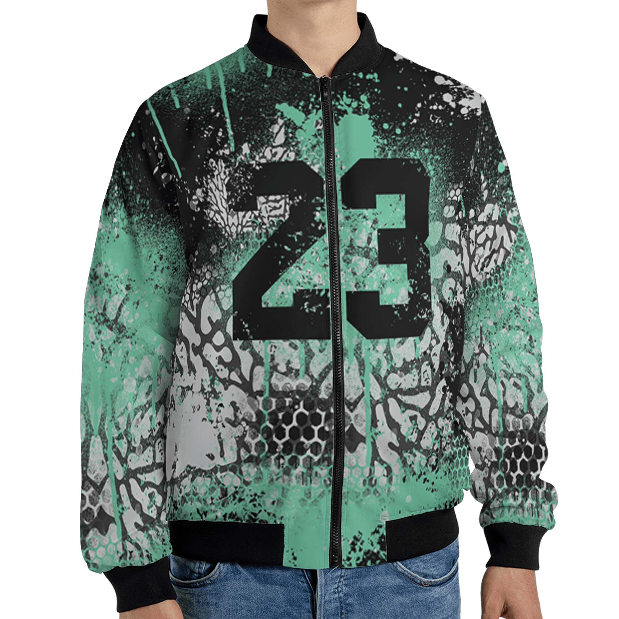Green Glow 3s Jacket Match 23 Painted Graffiti 3D All-Over Print - NastyJamz