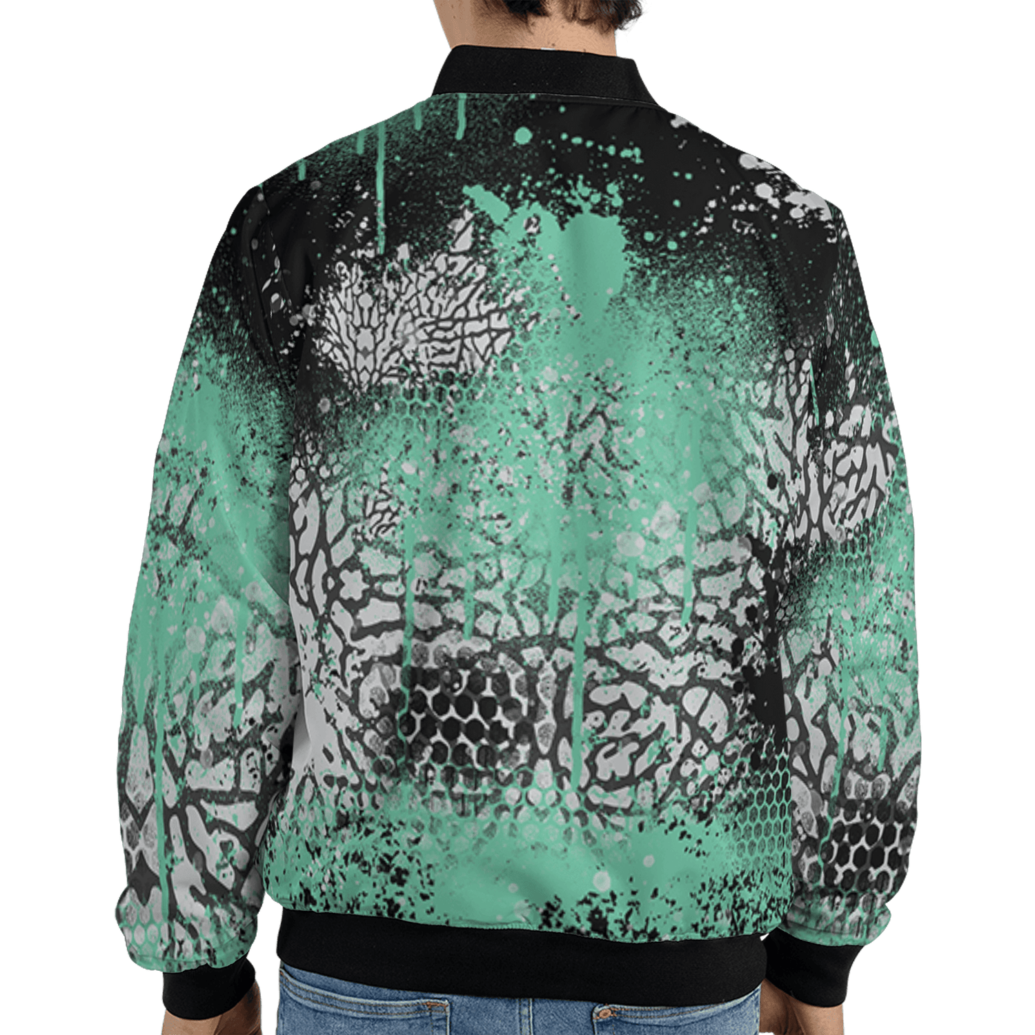 Green Glow 3s Jacket Match 23 Painted Graffiti 3D All-Over Print - NastyJamz