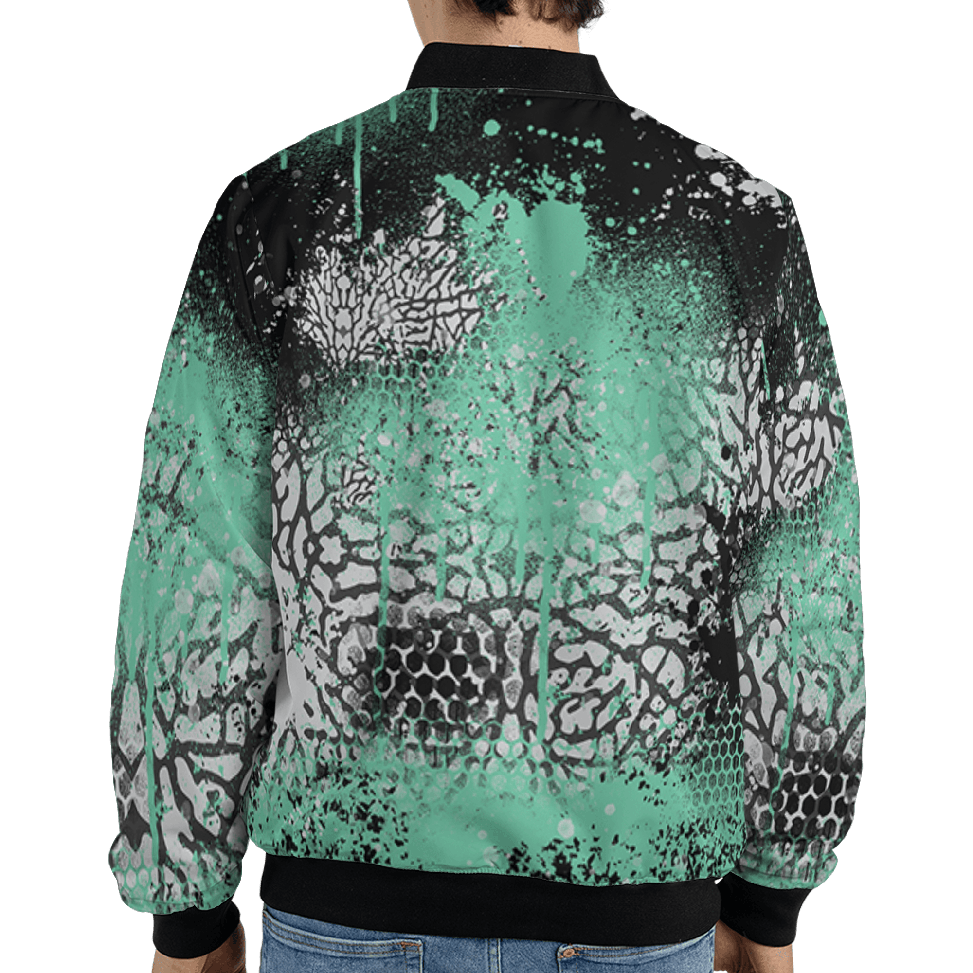 Green Glow 3s Jacket Match 23 Painted Graffiti 3D All-Over Print - NastyJamz