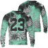 Green Glow 3s Sweatshirt Match 23 Painted Graffiti 3D All-Over Print - NastyJamz