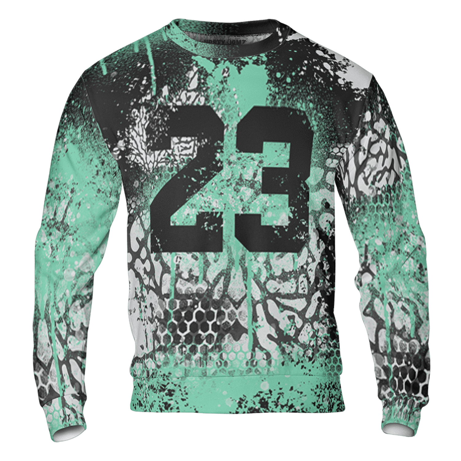 Green Glow 3s Sweatshirt Match 23 Painted Graffiti 3D All-Over Print - NastyJamz