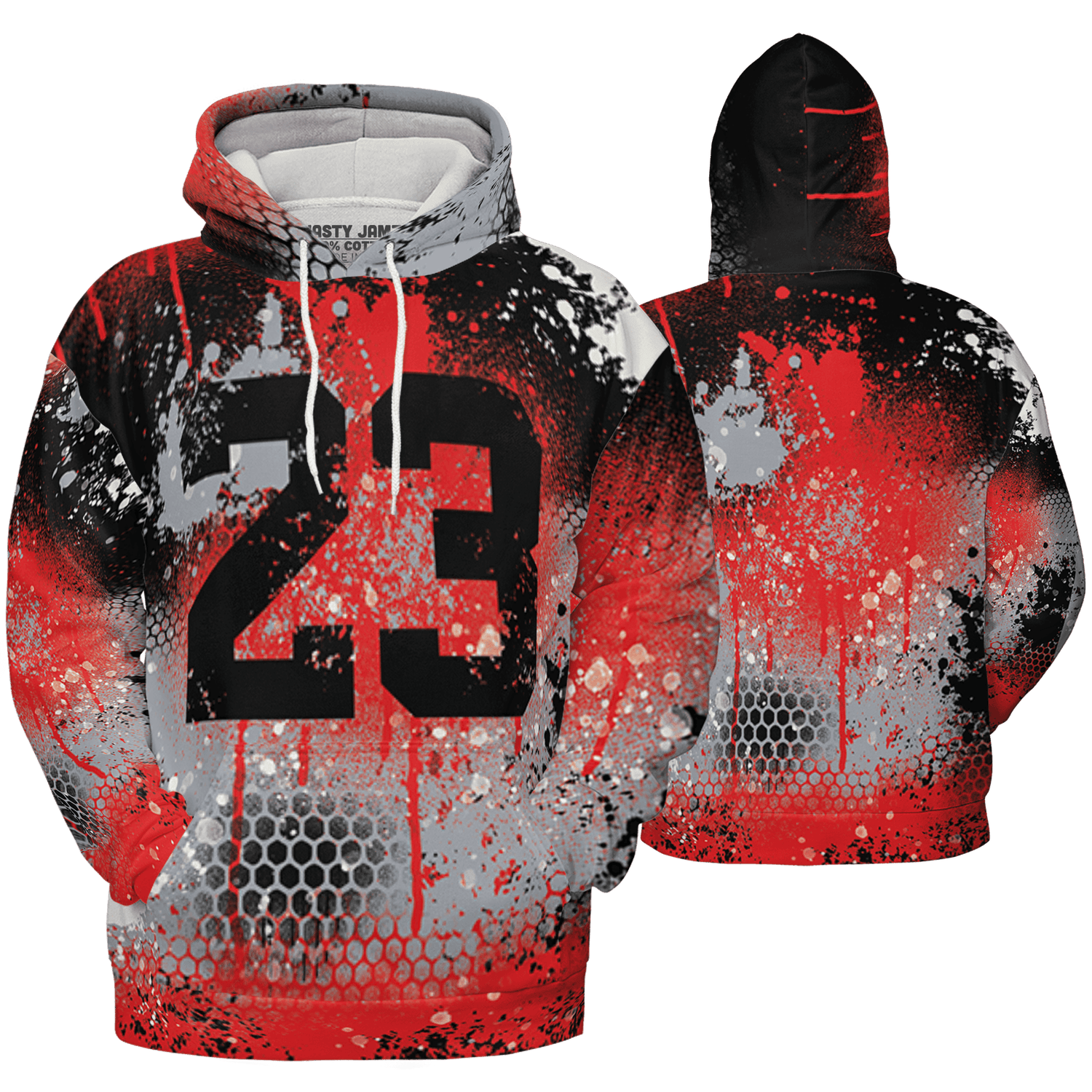 Bred Reimagined 4s Hoodie Match 23 Painted Graffiti 3D All-Over Print - NastyJamz