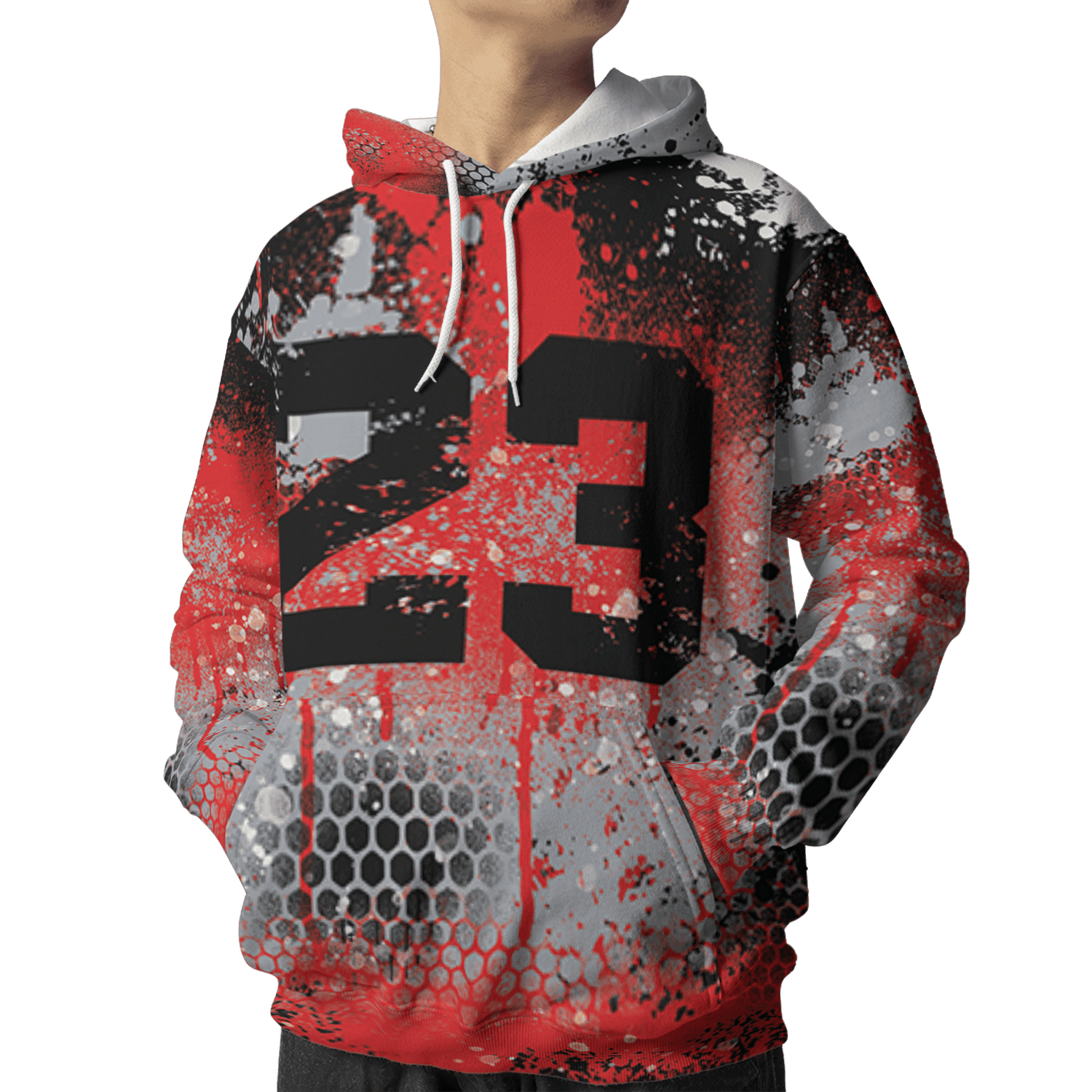 Bred Reimagined 4s Hoodie Match 23 Painted Graffiti 3D All-Over Print - NastyJamz