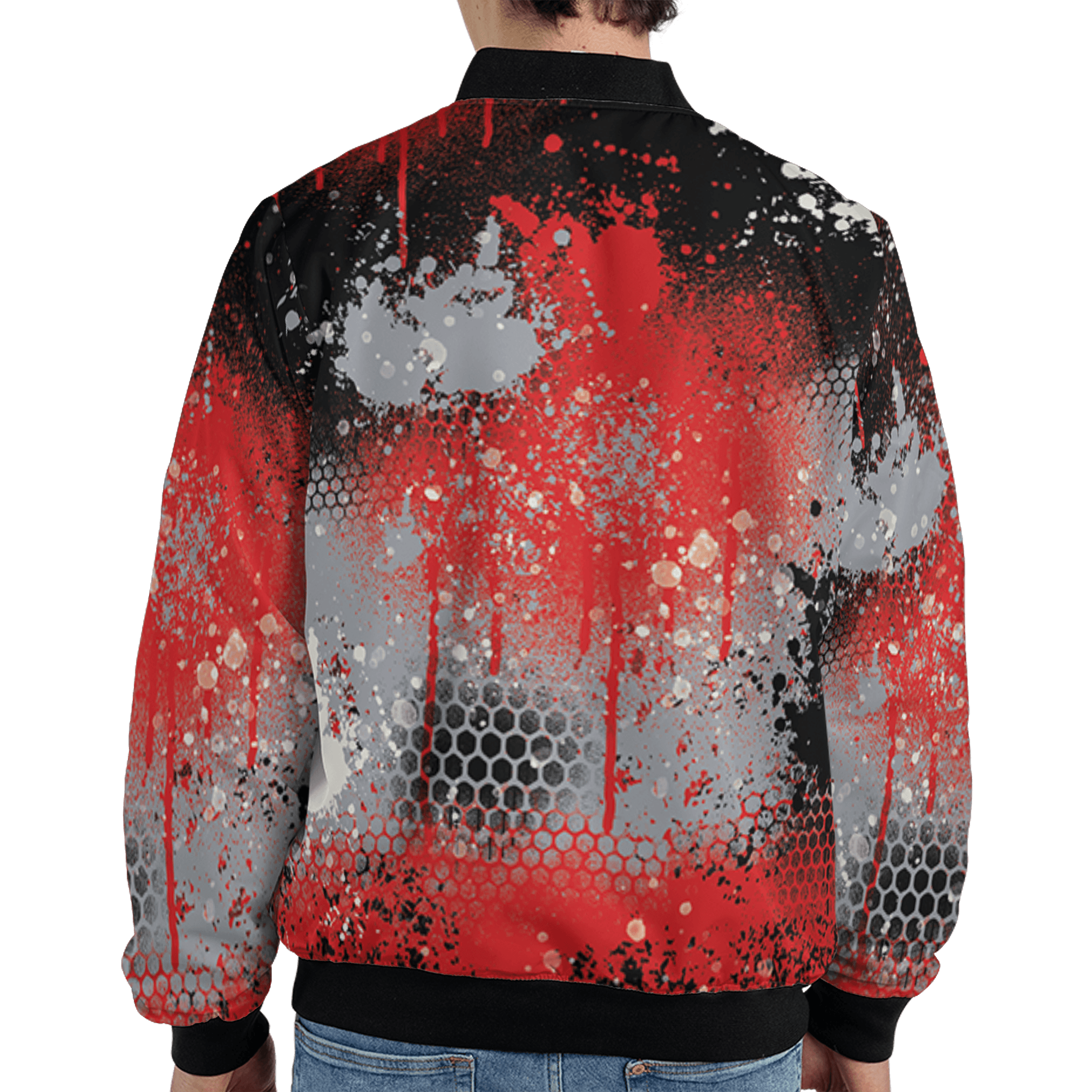 Bred Reimagined 4s Jacket Match 23 Painted Graffiti 3D All-Over Print - NastyJamz