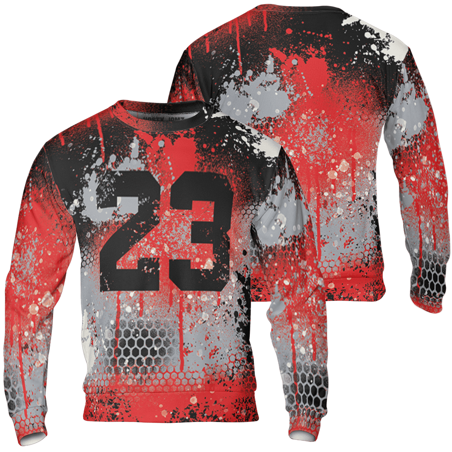 Bred Reimagined 4s Sweatshirt Match 23 Painted Graffiti 3D All-Over Print - NastyJamz