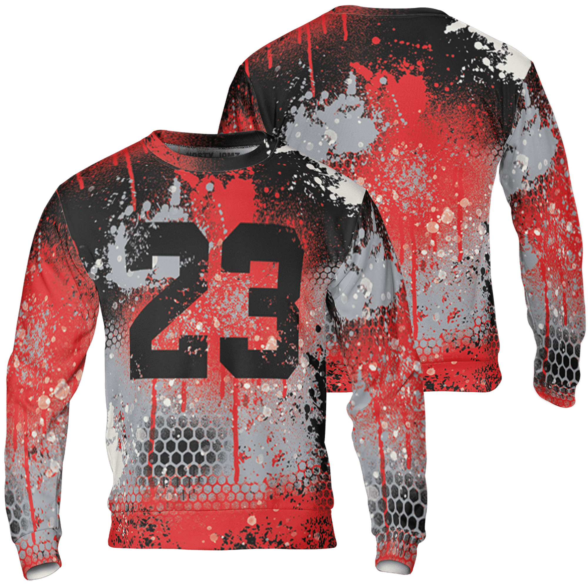 Bred Reimagined 4s Sweatshirt Match 23 Painted Graffiti 3D All-Over Print - NastyJamz
