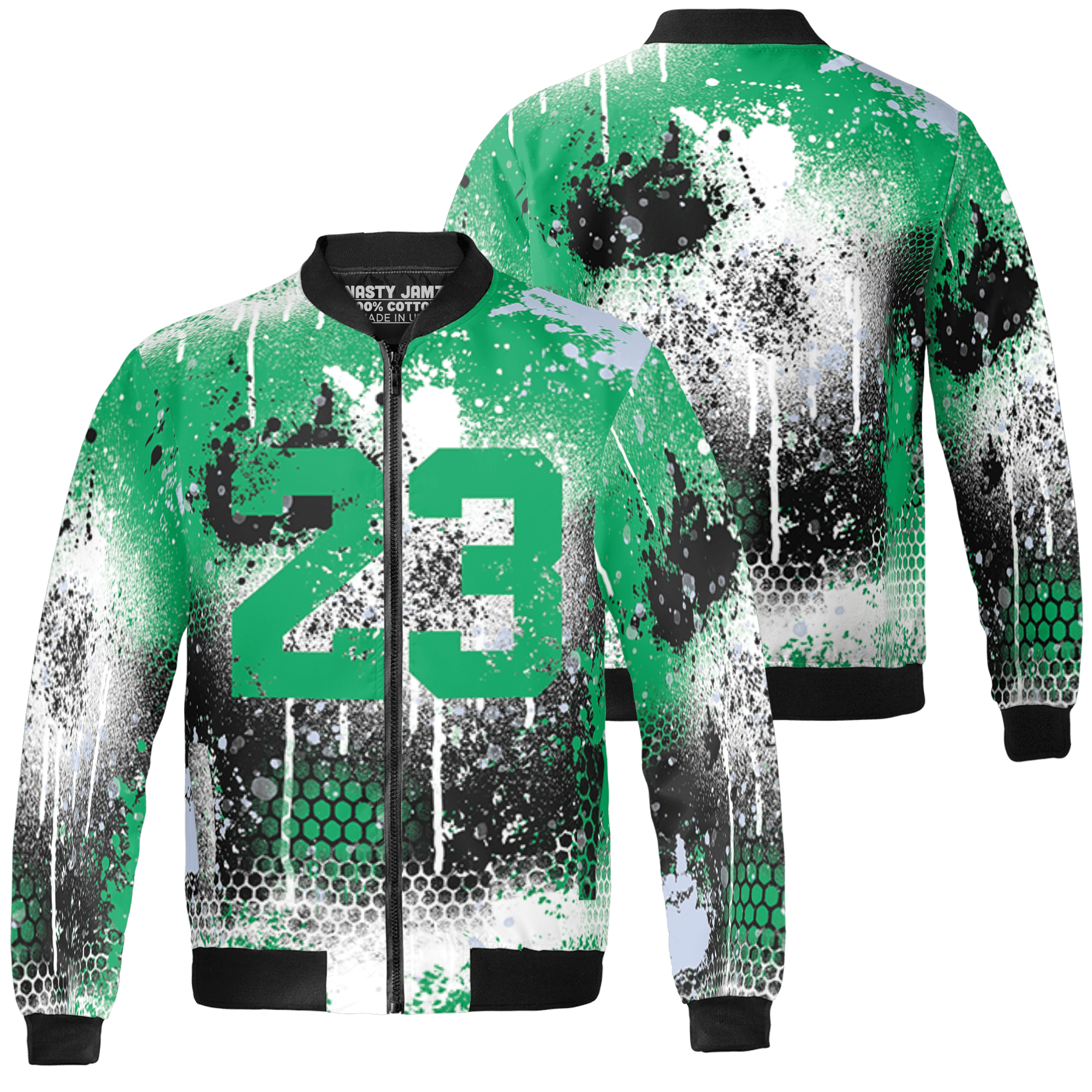 Lucky Green 5s Jacket Match 23 Painted Graffiti 3D All-Over Print - NastyJamz