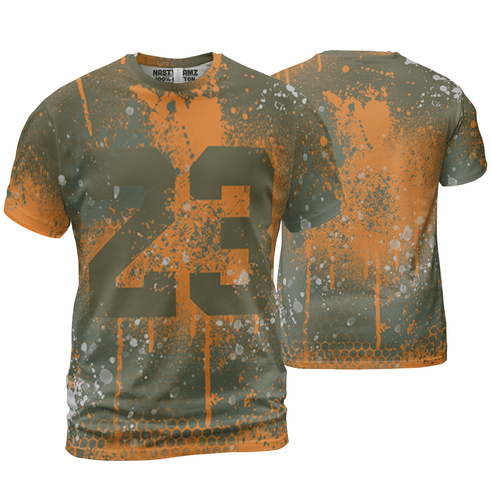 Olive 5s T Shirt Match 23 Painted Graffiti 3D All-Over Print - NastyJamz