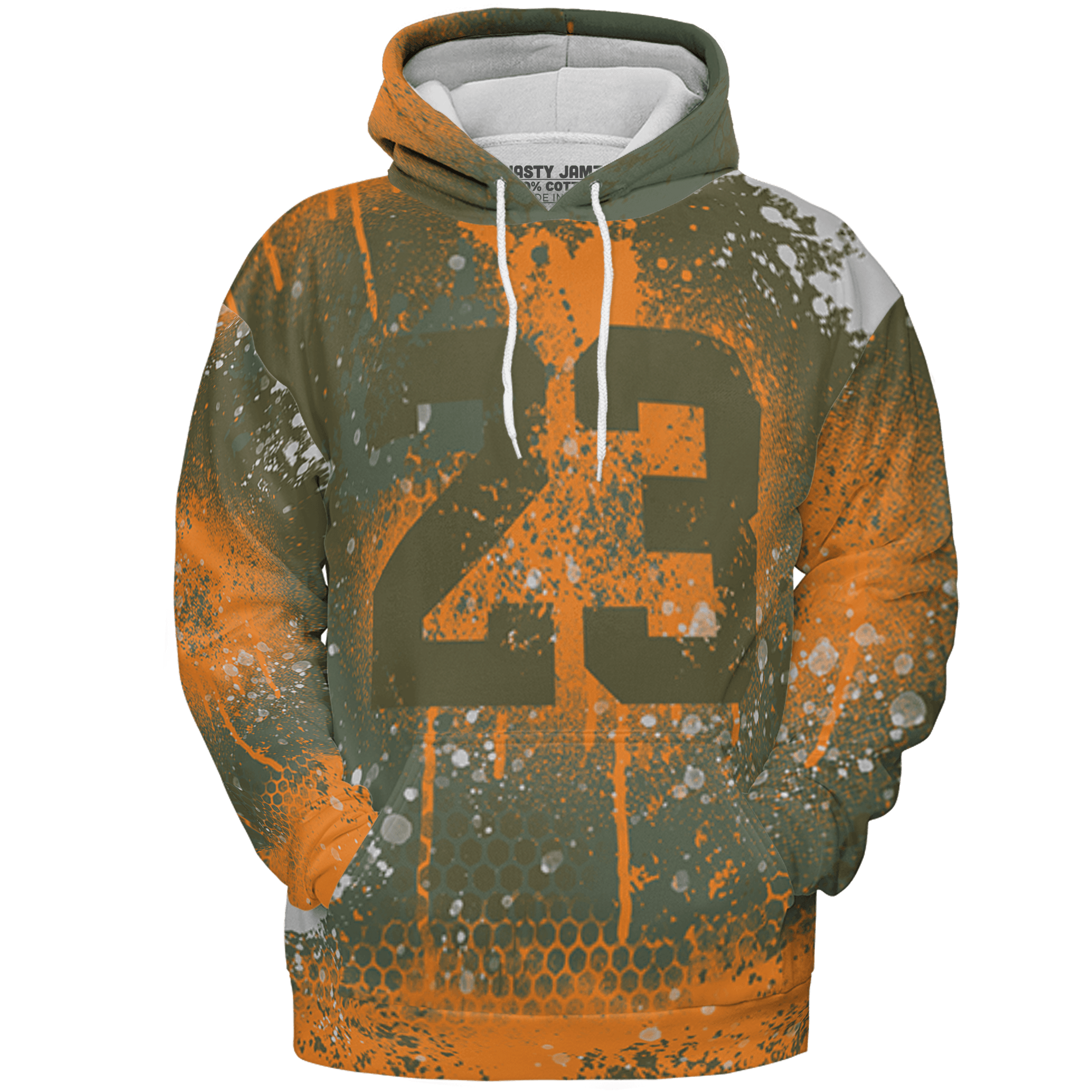 Olive 5s Hoodie Match 23 Painted Graffiti 3D All-Over Print - NastyJamz